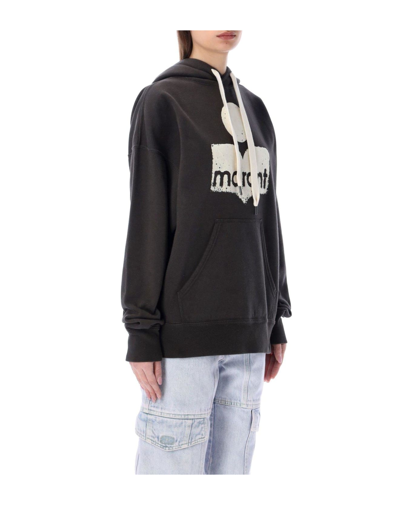 Isabel Marant Étoile Logo Embellished Long-sleeved Hoodie - Nero