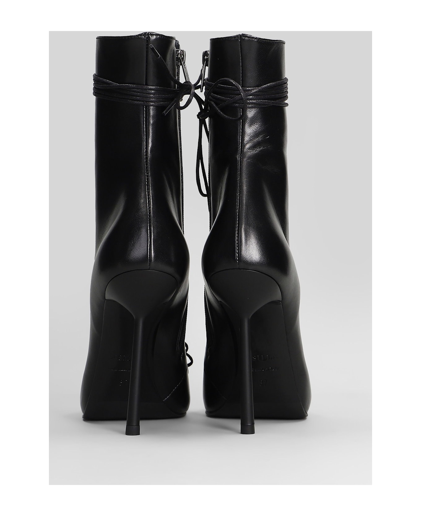 Le Silla Colette High Heels Ankle Boots In Black Leather - black