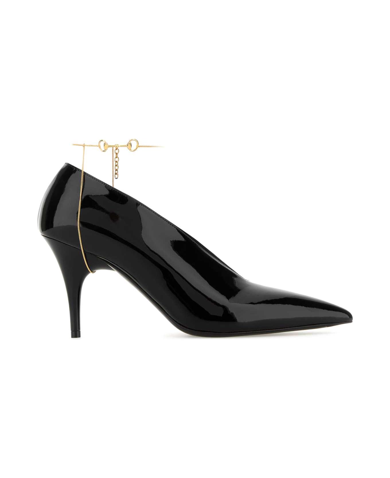 Gucci Black Leather Gucci 97 Pumps - NERO