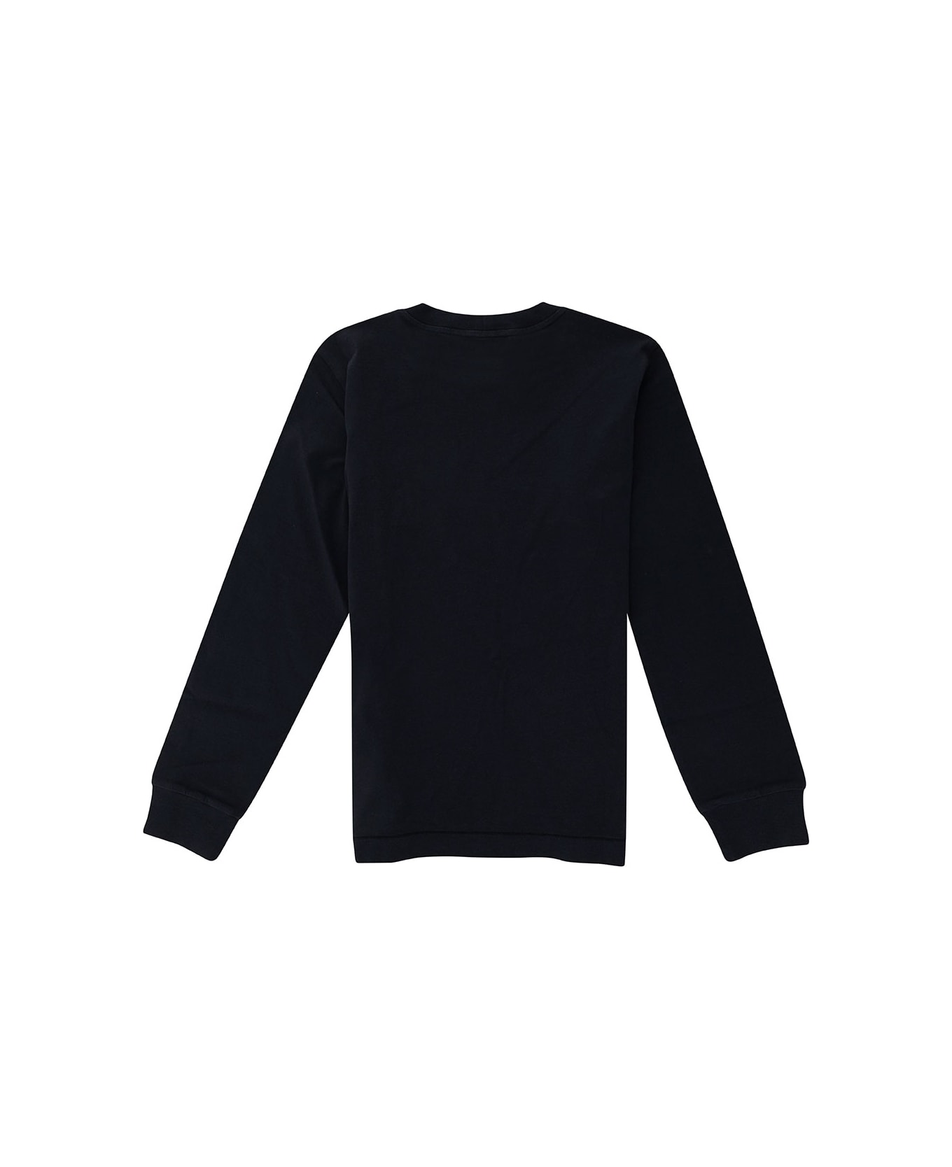 Stone Island Junior Blue Crewneck Sweater With Logo Patch In Cotton Boy - Blu