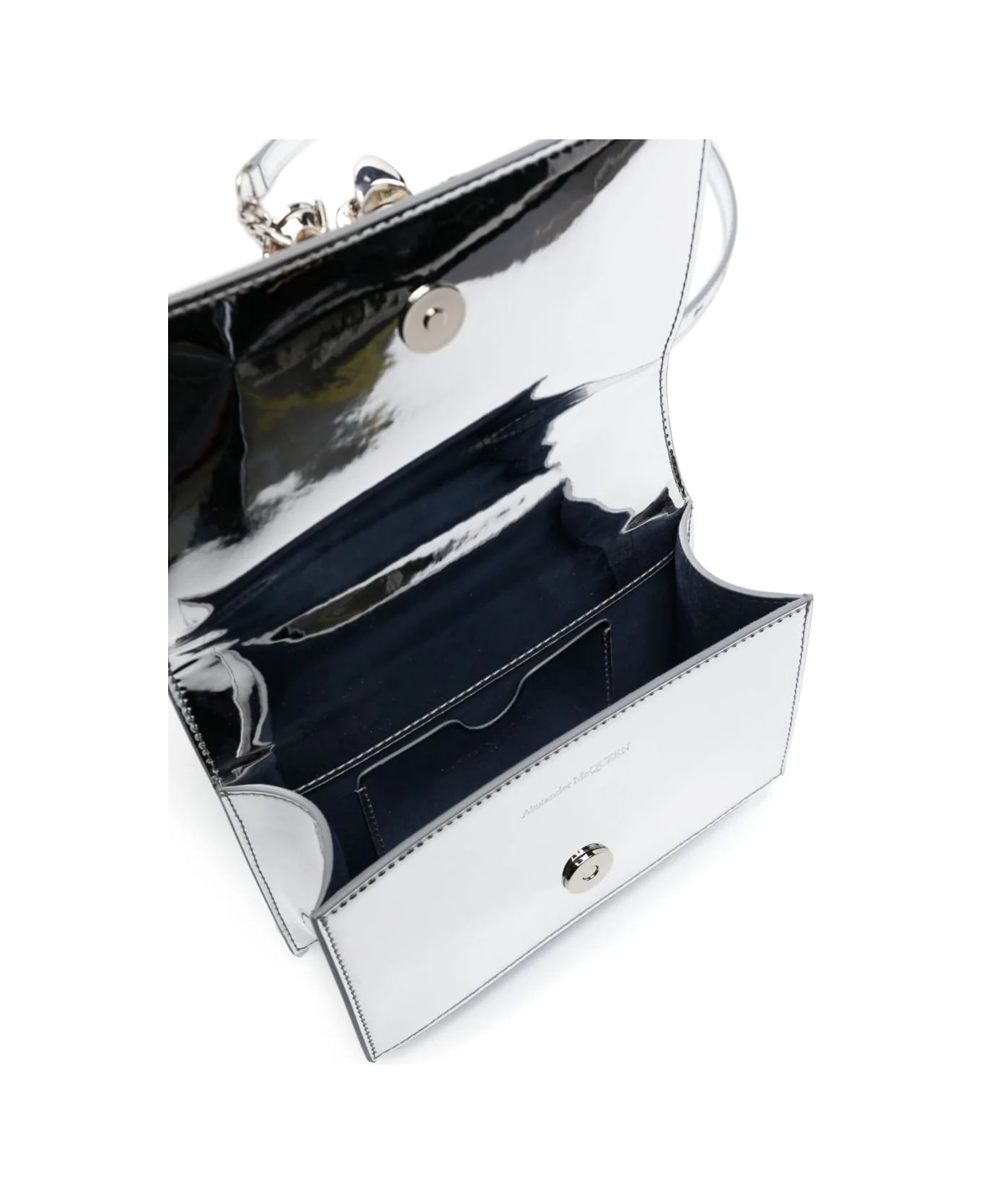 Alexander McQueen Jewelled Satchel Crossbody Bag - Silver