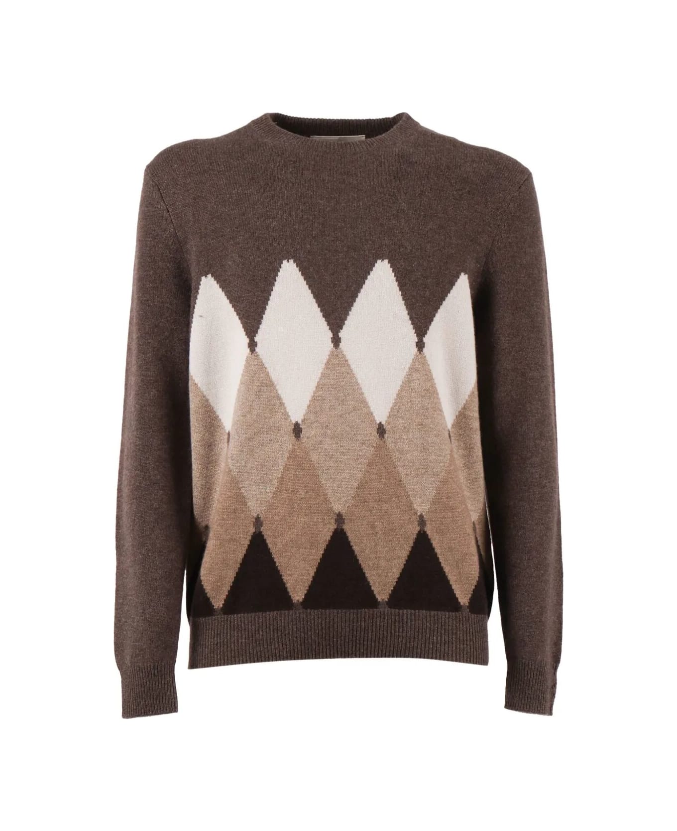 Ballantyne R Neck Pullover - Brown