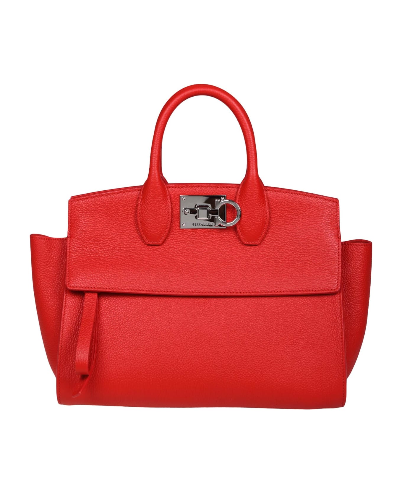 Ferragamo Studio Sof Leather Handbag - Flame Red 