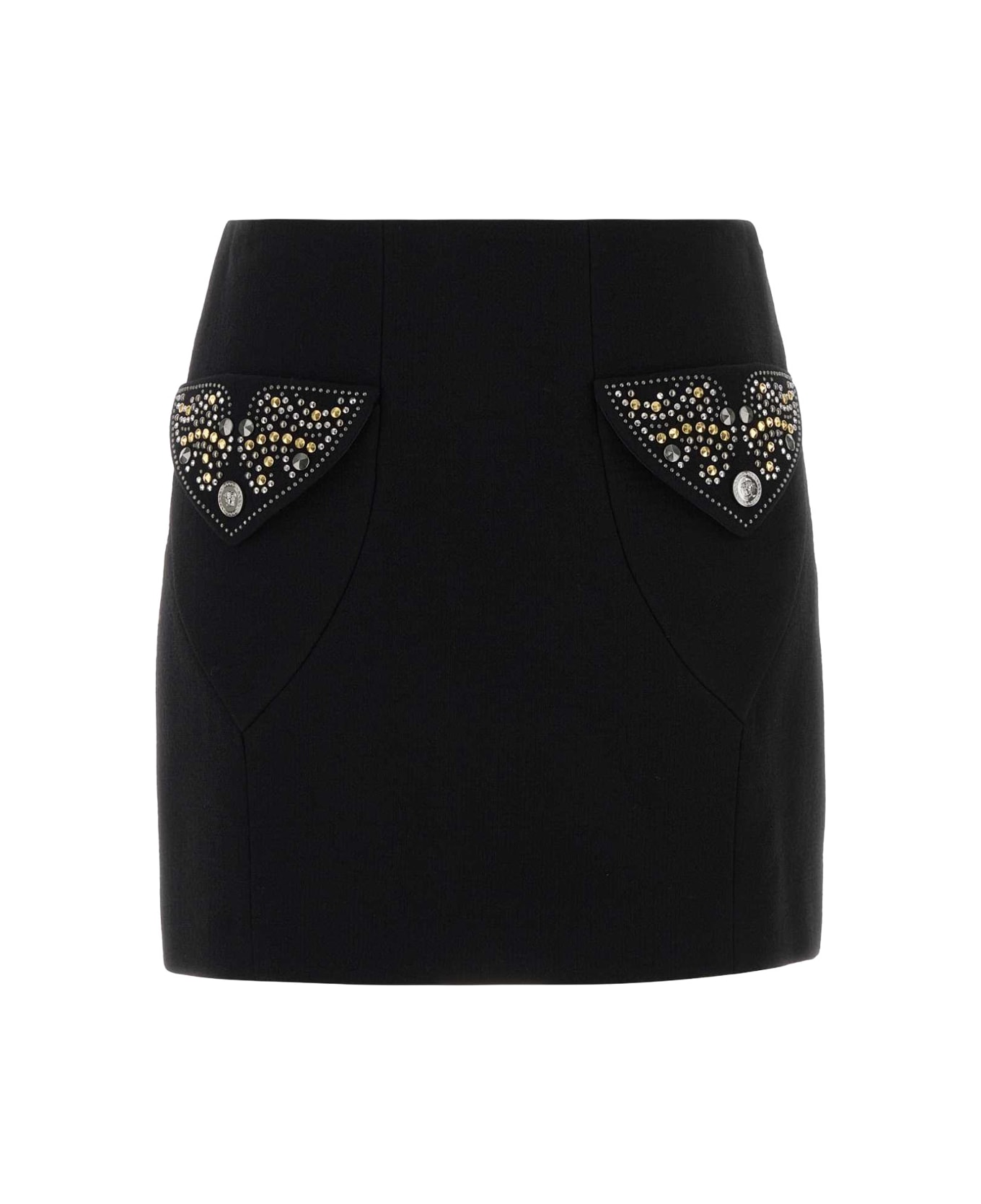 Versace Virgin Wool Mini Skirt - Black