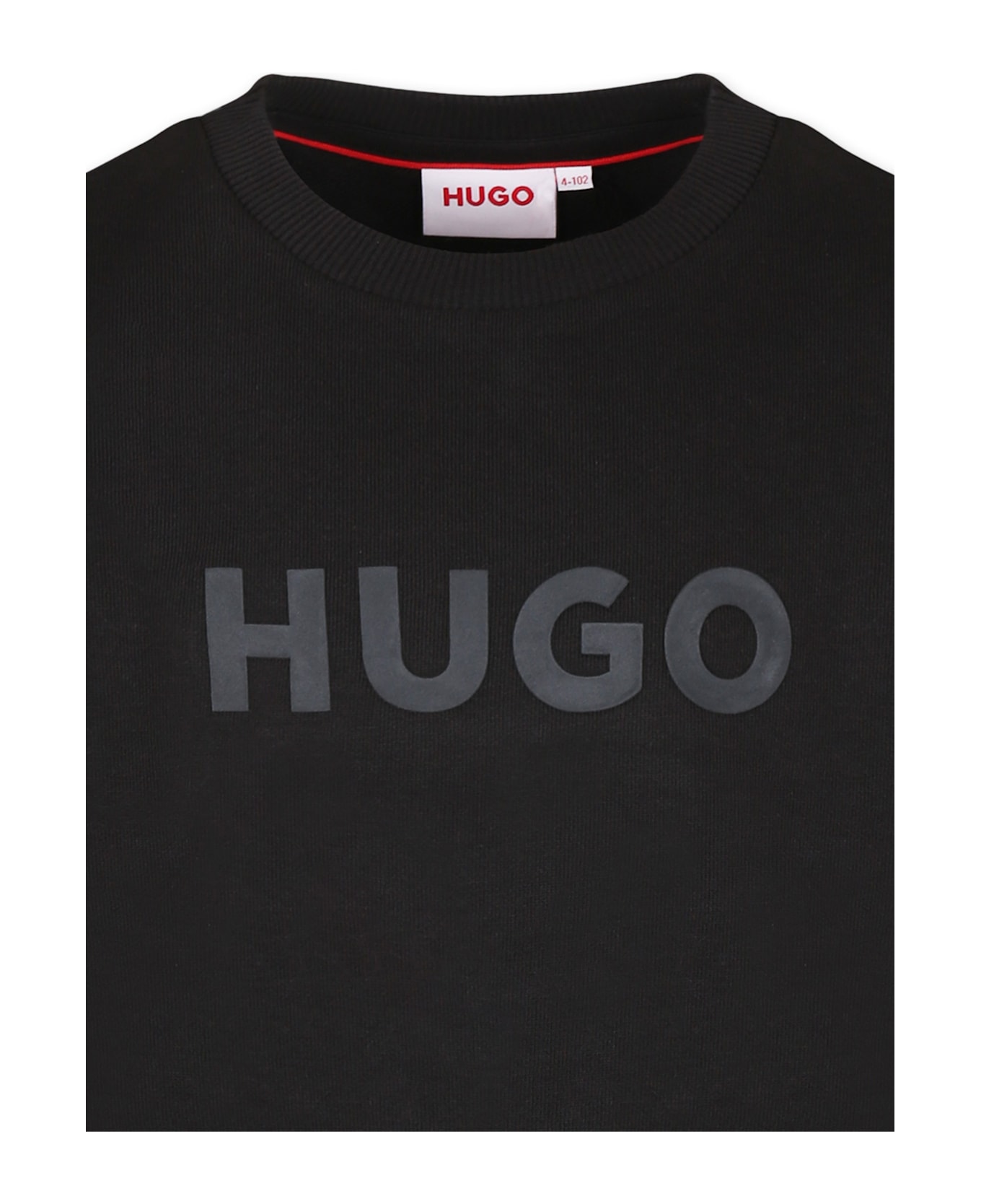 Hugo Boss Black Sweatshirt For Girl With Logo - Black
