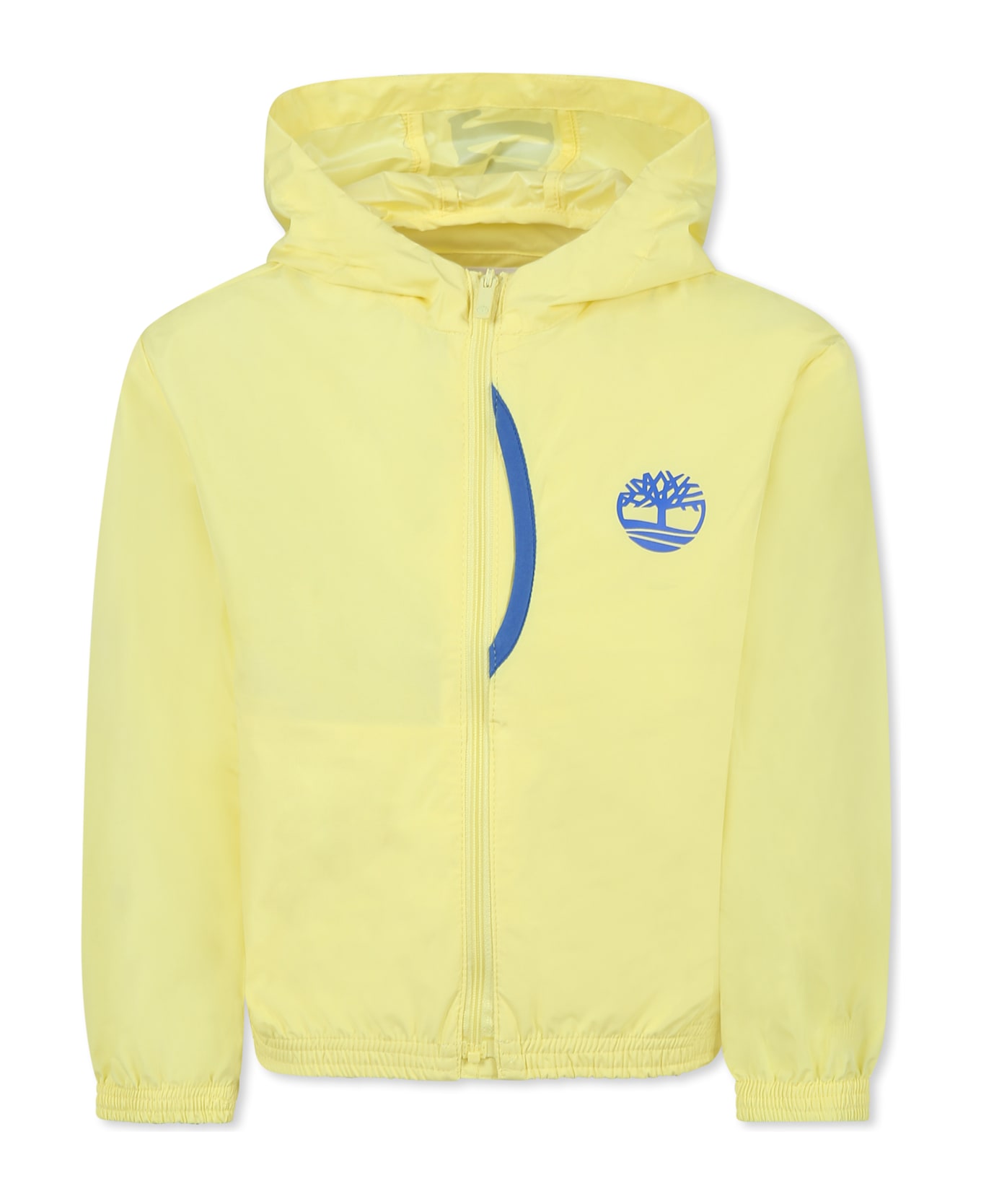 Timberland Yellow Windbreaker Jacket For Boy With Logo - Yellow