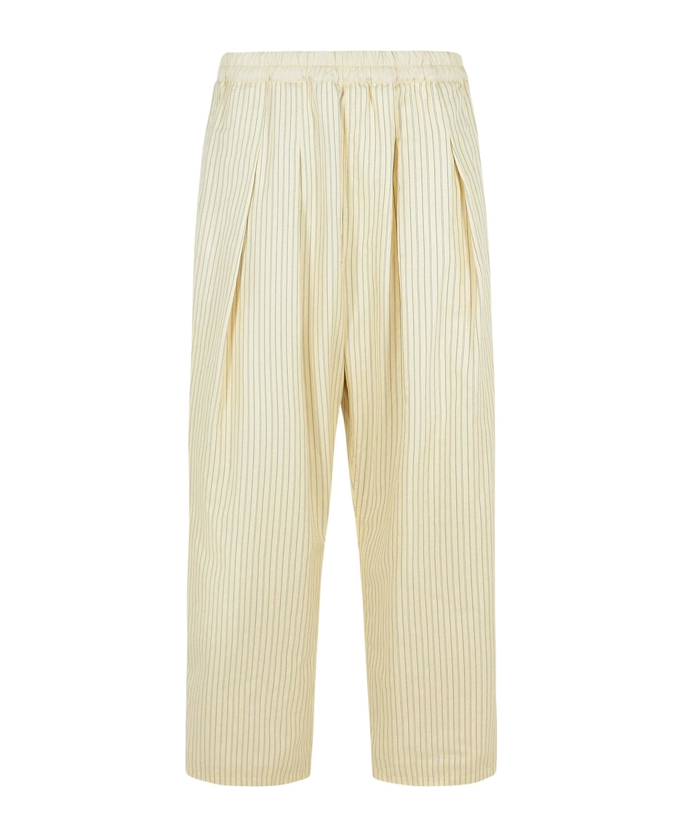 Ivory Cotton Blend Trousers - Thumbnail 2