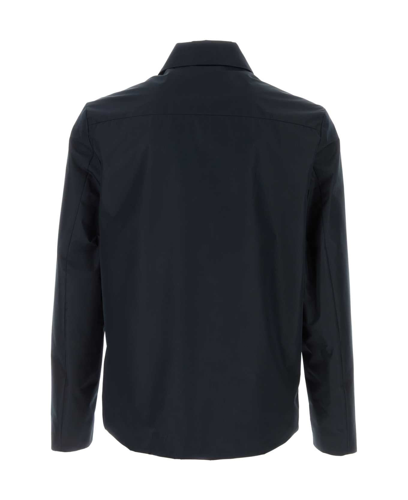 Woolrich Navy Blue Polyester Gore-tex Windbreaker - MELTONBLUE