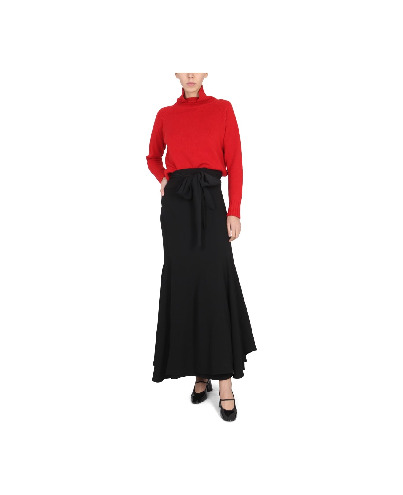 Stefano Mortari Skirt With Bow - BLACK ワンピース＆ドレス