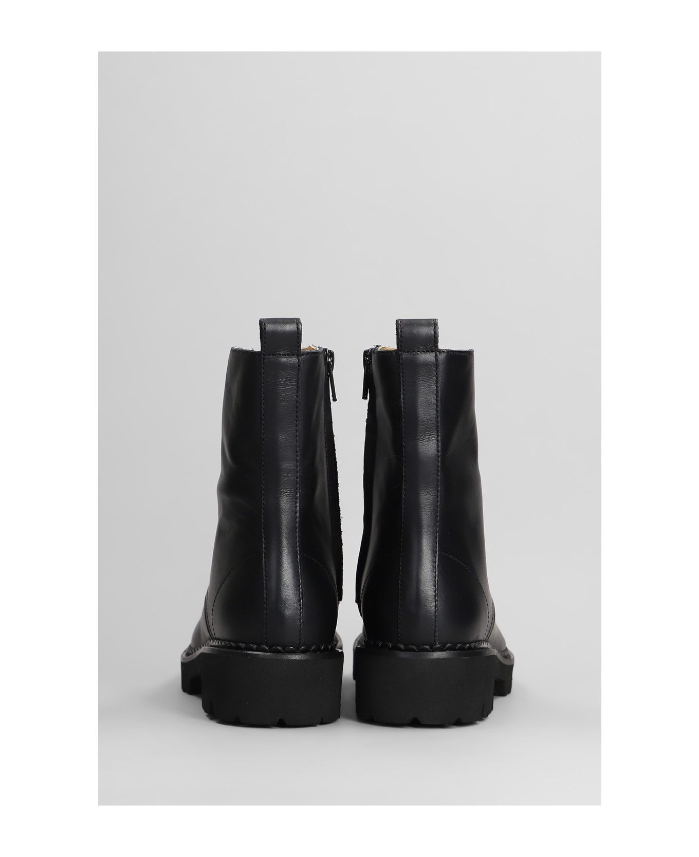 Fabio Rusconi Combat Boots In Black Leather - black