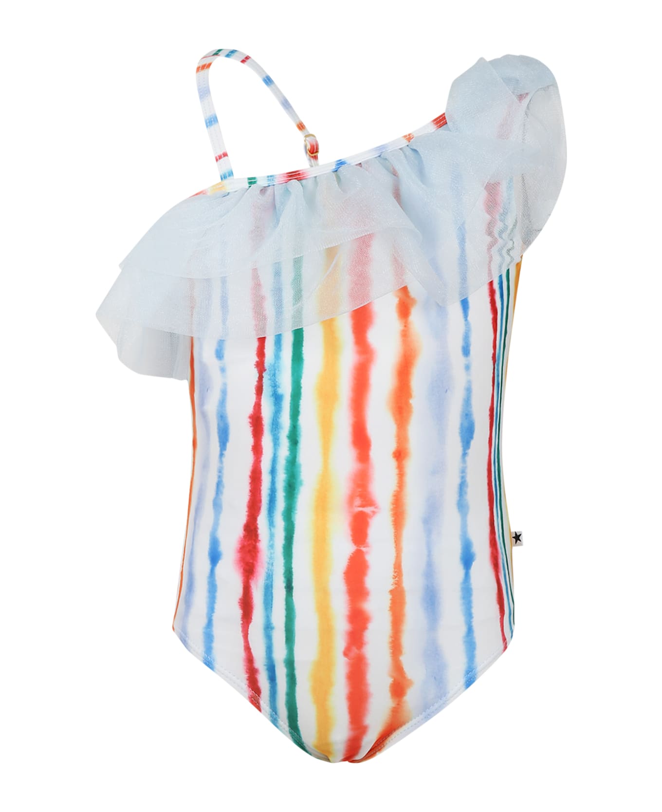 Molo White Swimsuit For Girl - Multicolor 水着