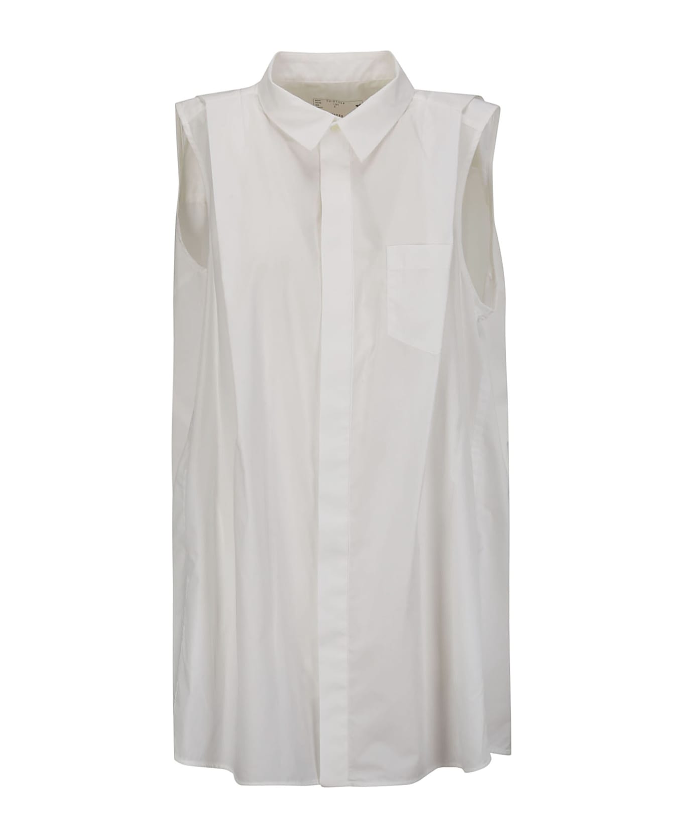Sacai Cotton Poplin Shirt Dress - OFF WHITE 