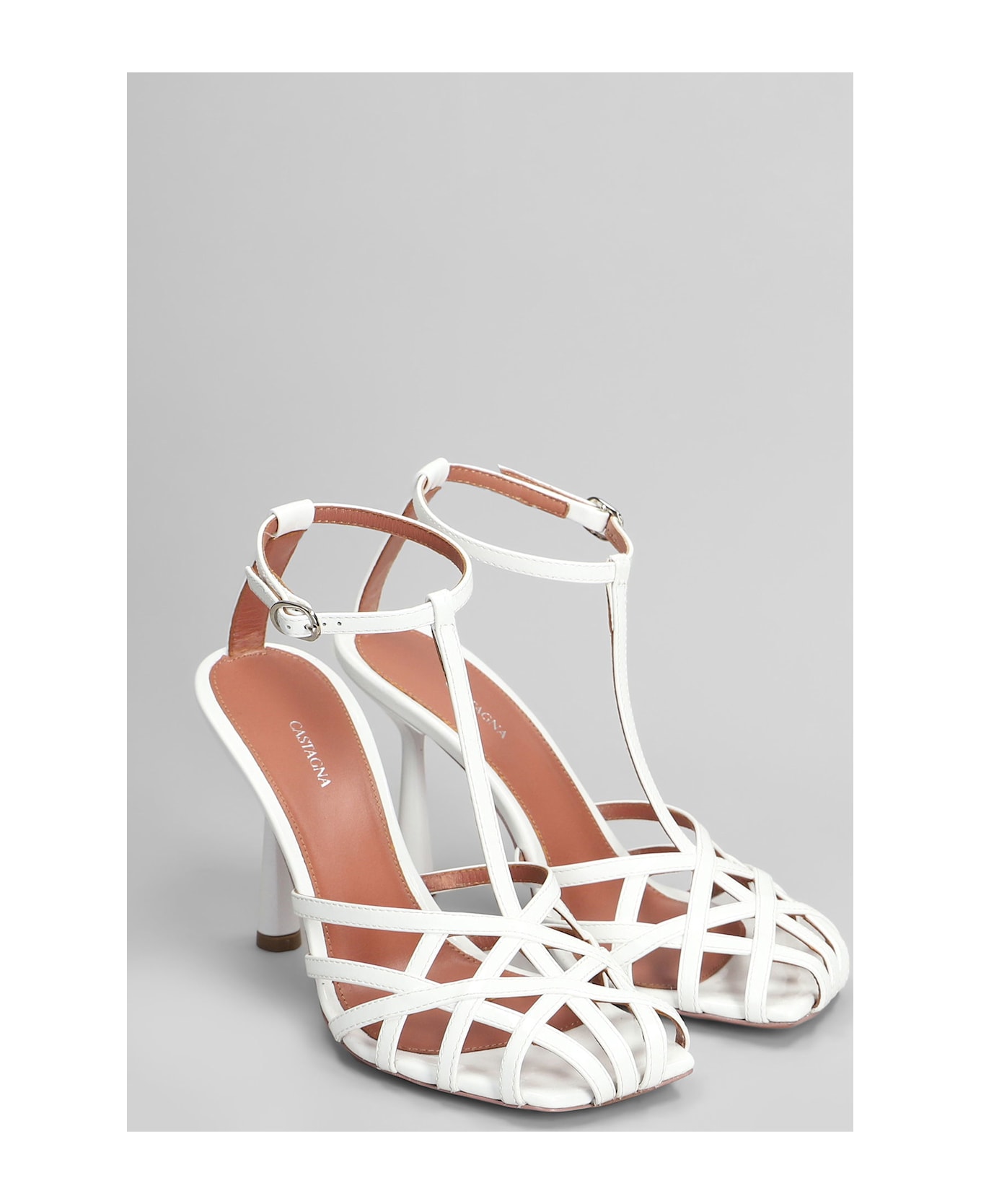 Aldo Castagna Lidia Sandals In White Patent Leather - white
