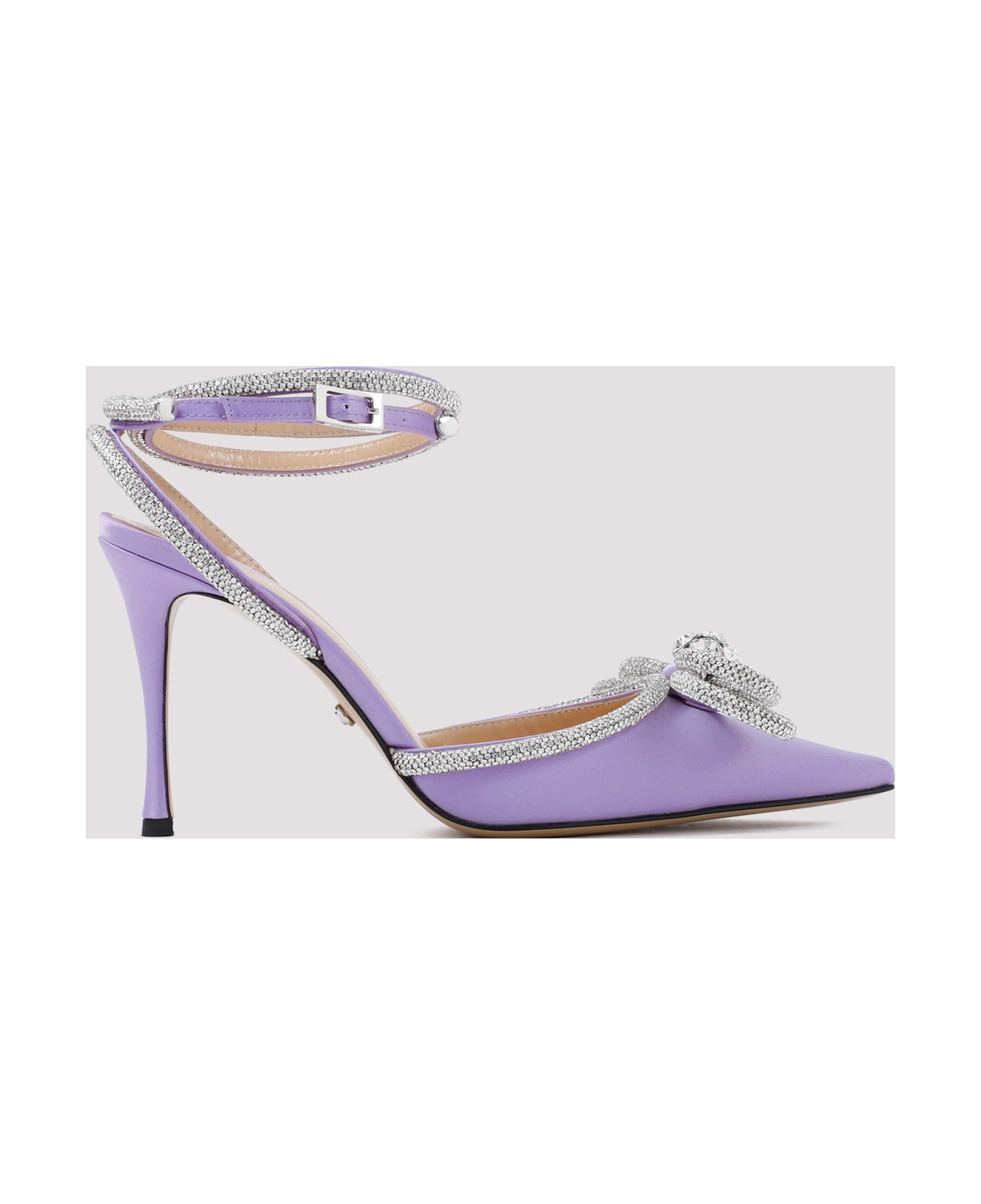 Mach & Mach Double Bow Lavender Satin High Heels Pumps - Lavender