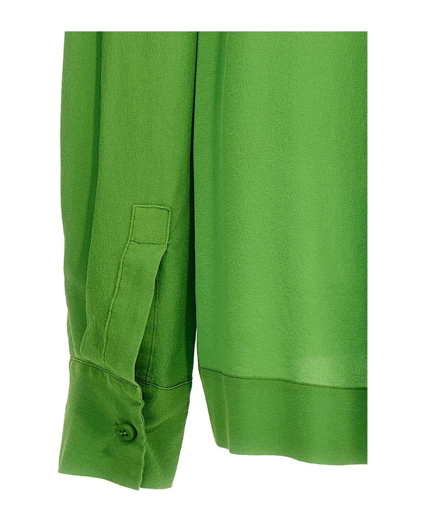 (nude) Silk Bloshirt - Green