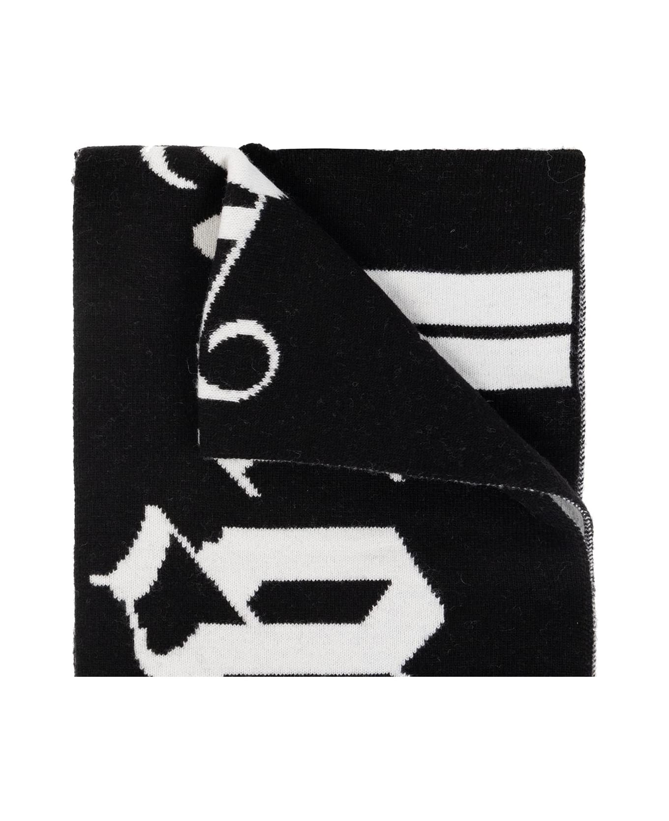 Palm Angels Scarf With Logo - Black