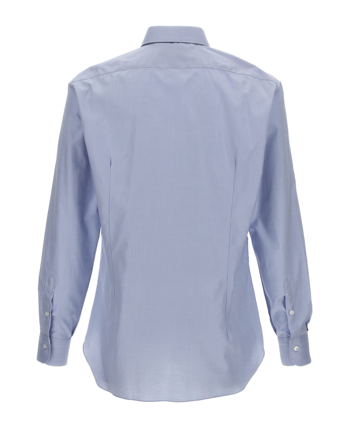 Barba Napoli Textured Cotton Shirt - Light Blue