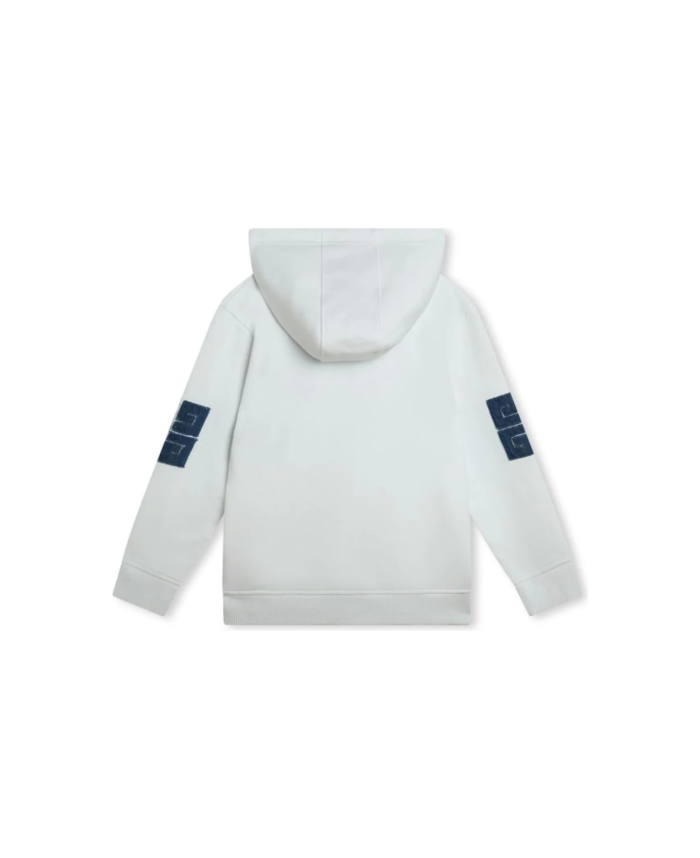 Givenchy White Hoodie With Denim Givenchy 4g Logo - White