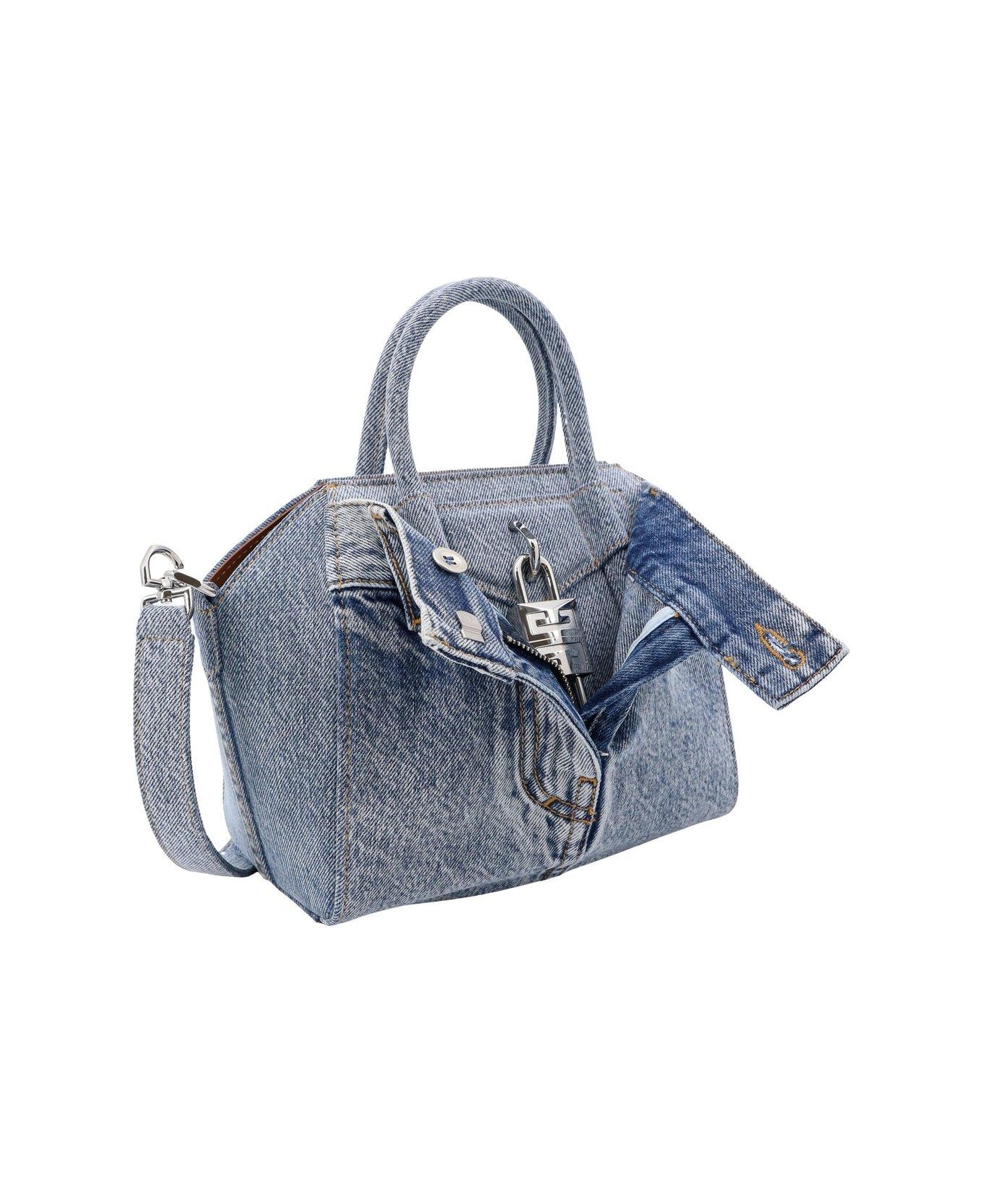 Givenchy Antigona Lock Mini Shoulder Bag - Blue