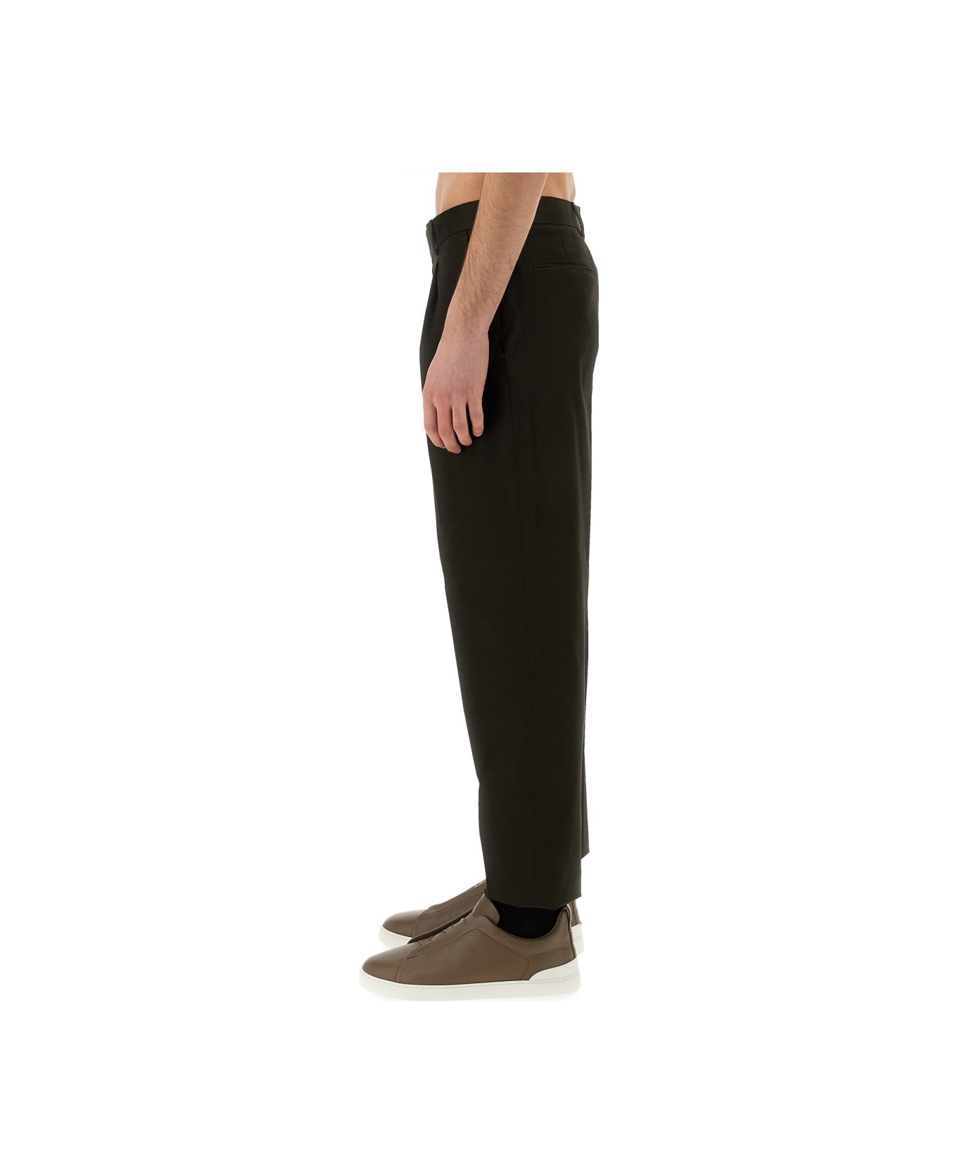 Zegna Pants With Pleat - BROWN