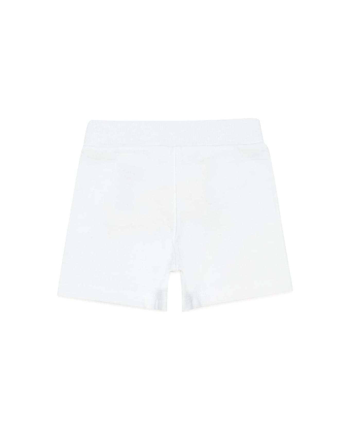 Marni Mp41b Shorts Marni White Fleece Shorts With Coloured Logo - White