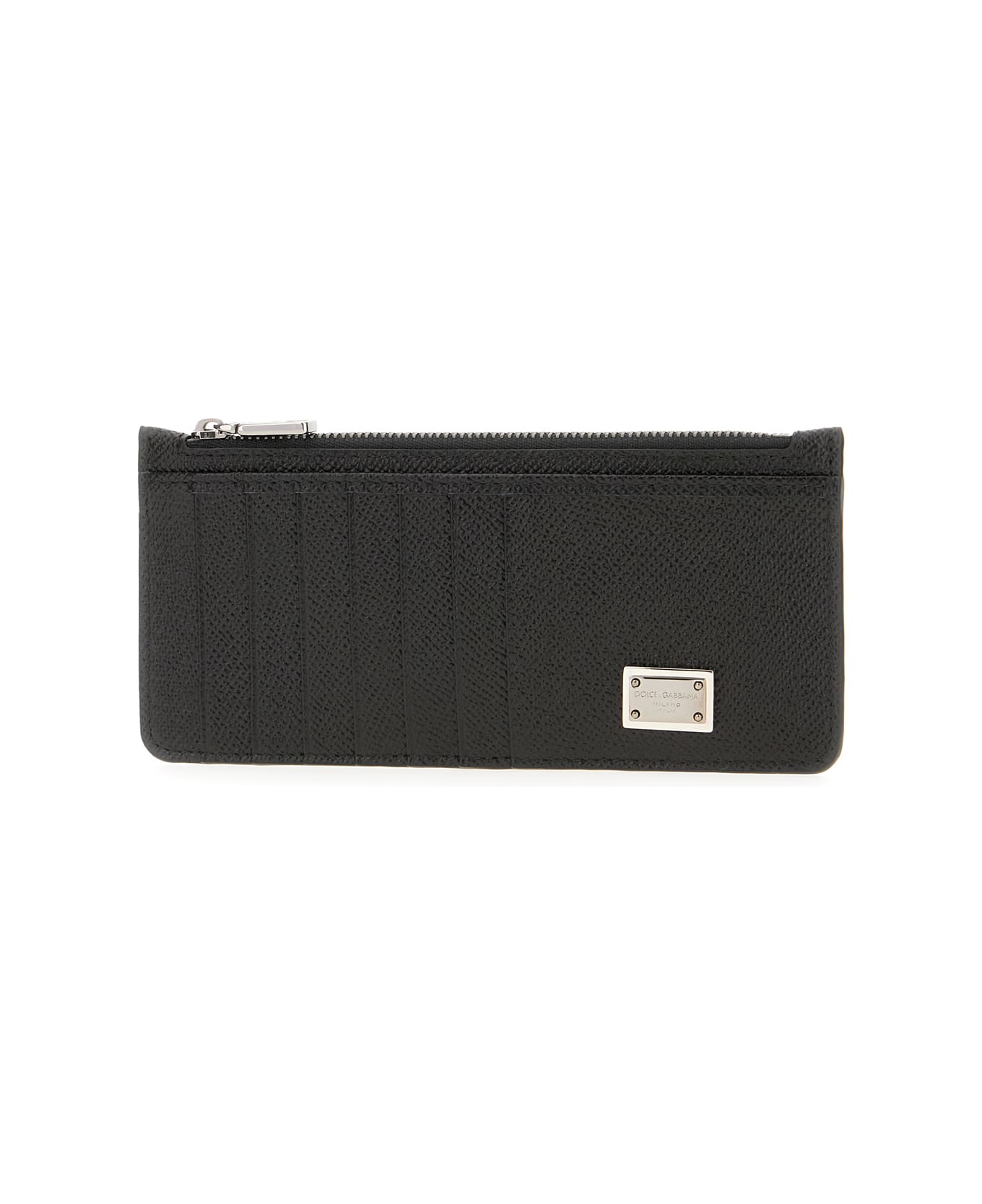 Dolce & Gabbana Black Leather Card Holder - Nero