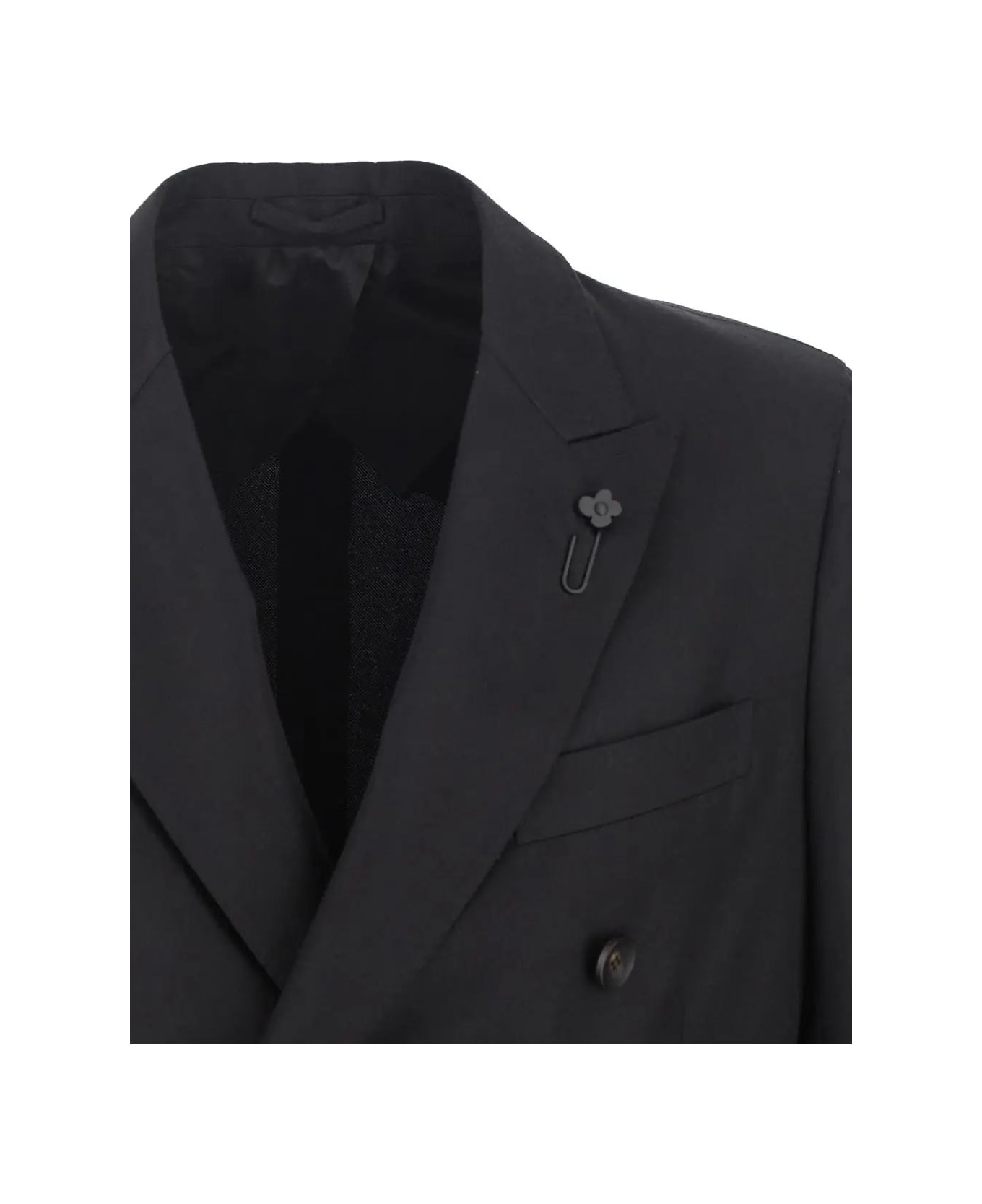 Lardini Double-breasted Jacket - BLACK
