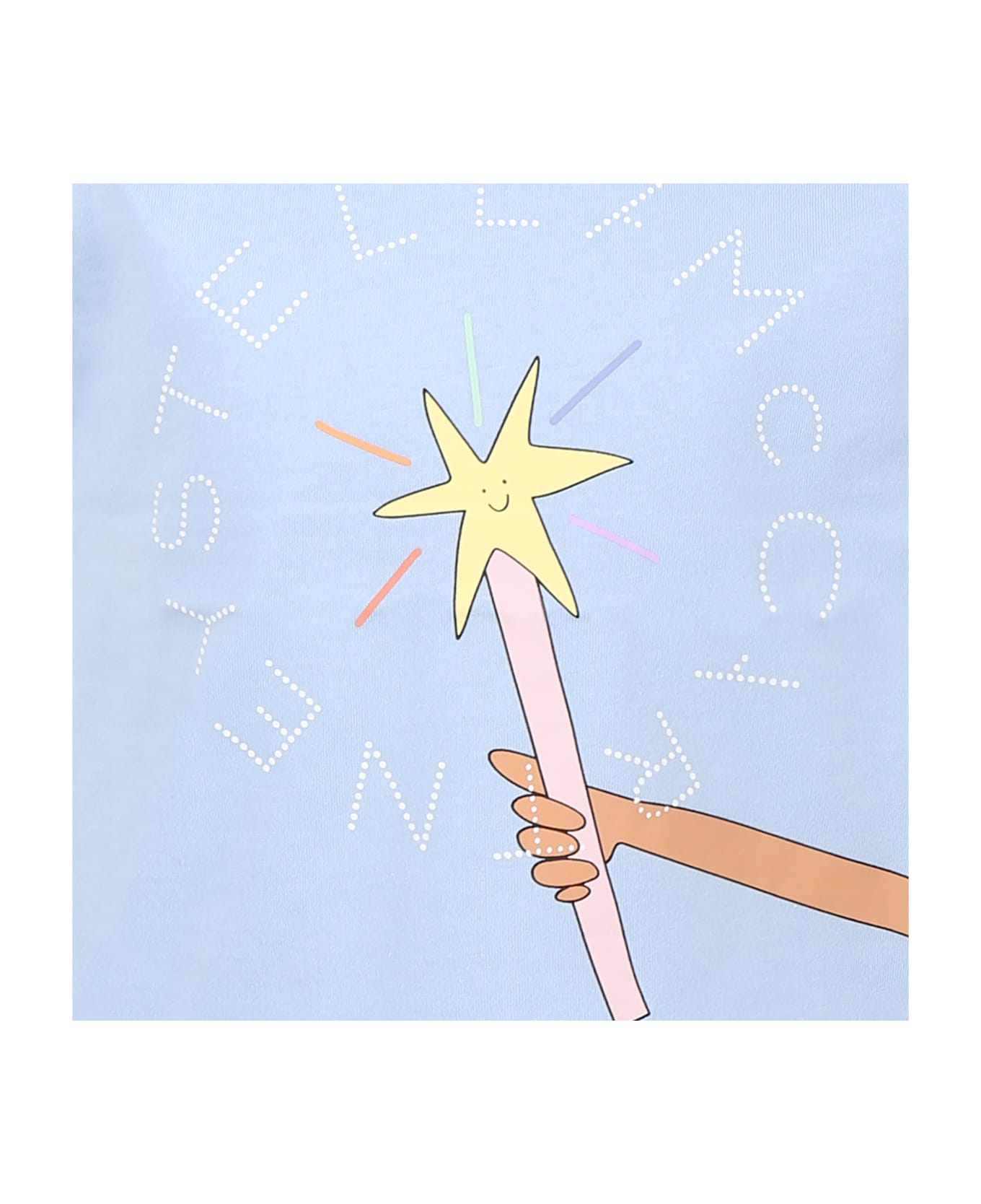 Stella McCartney Kids Light Blue T-shirt For Girl With Magic Wand - Light Blue