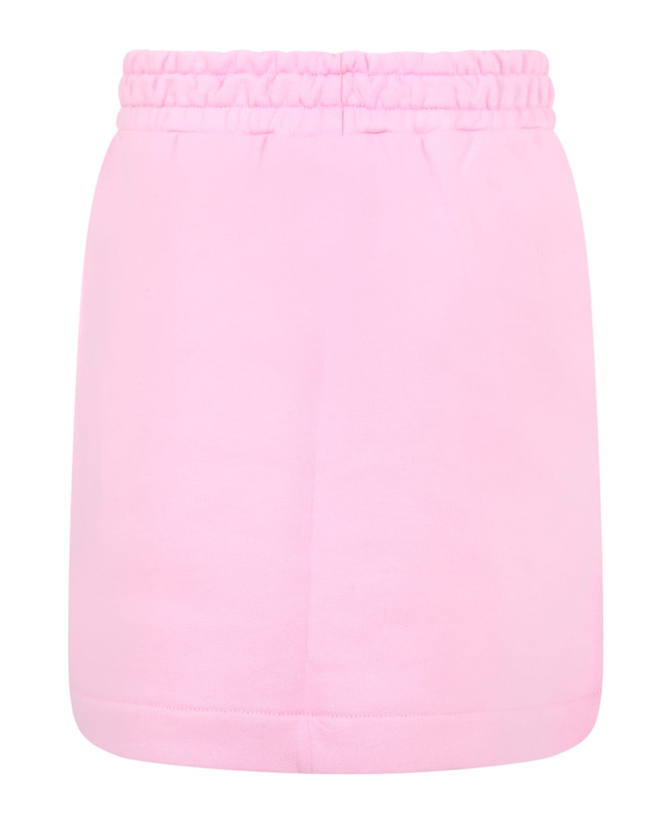 MSGM Pink Skirt For Girl With Red Logo - Pink