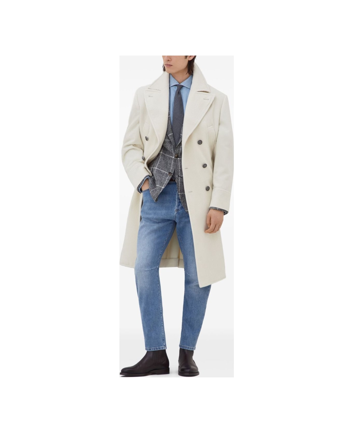Brunello Cucinelli Wool Deconstructed Jacket - Blue