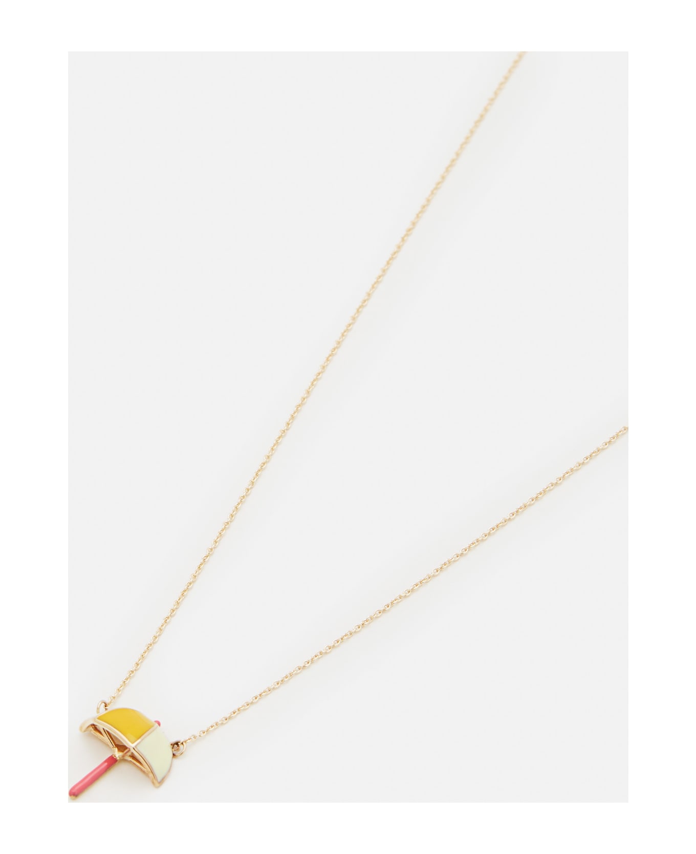 Aliita 9k Gold Sombrilla Enamel Necklace - Yellow