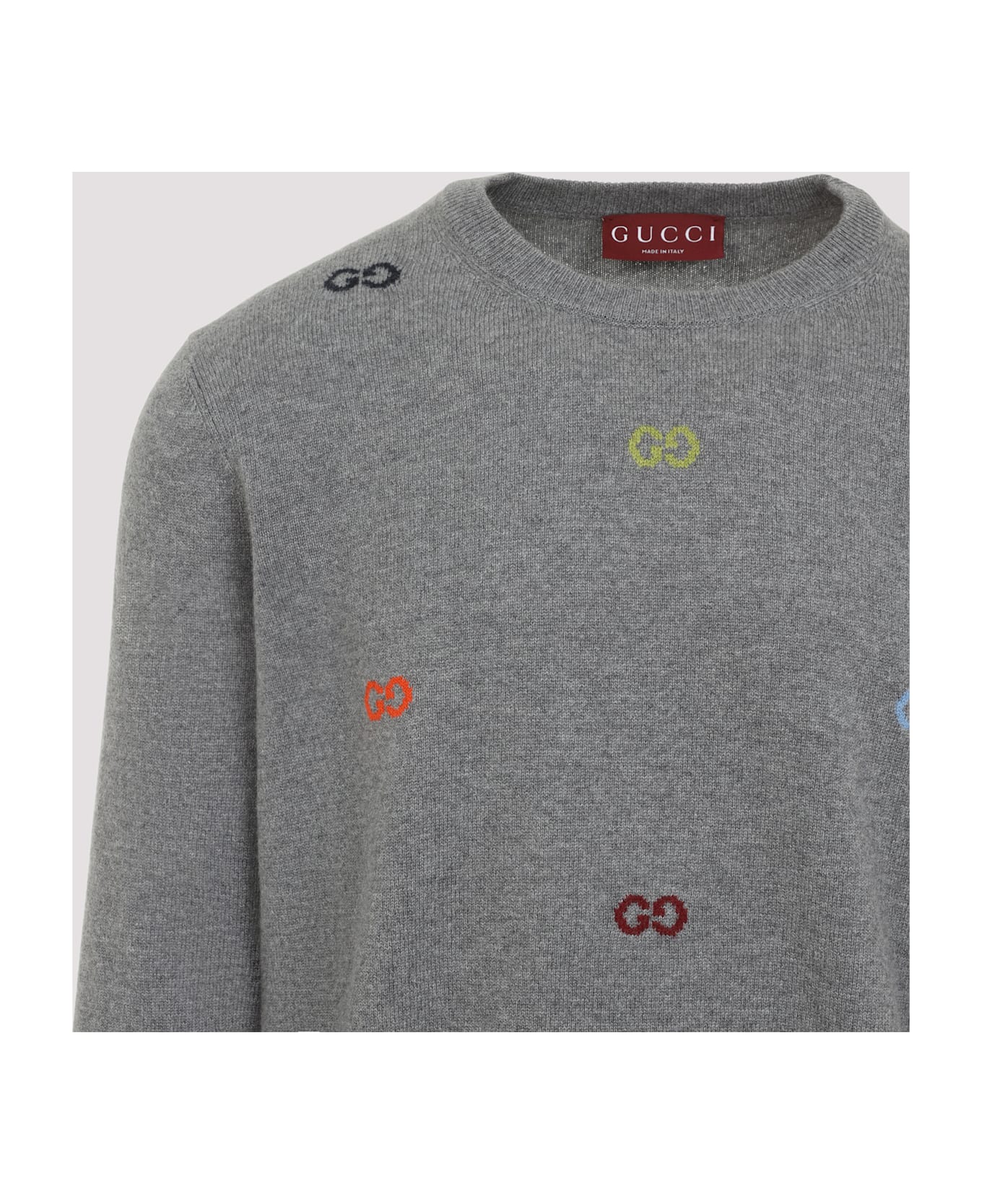 Gucci Long Sleeves Crewneck Sweater - Cool Iron