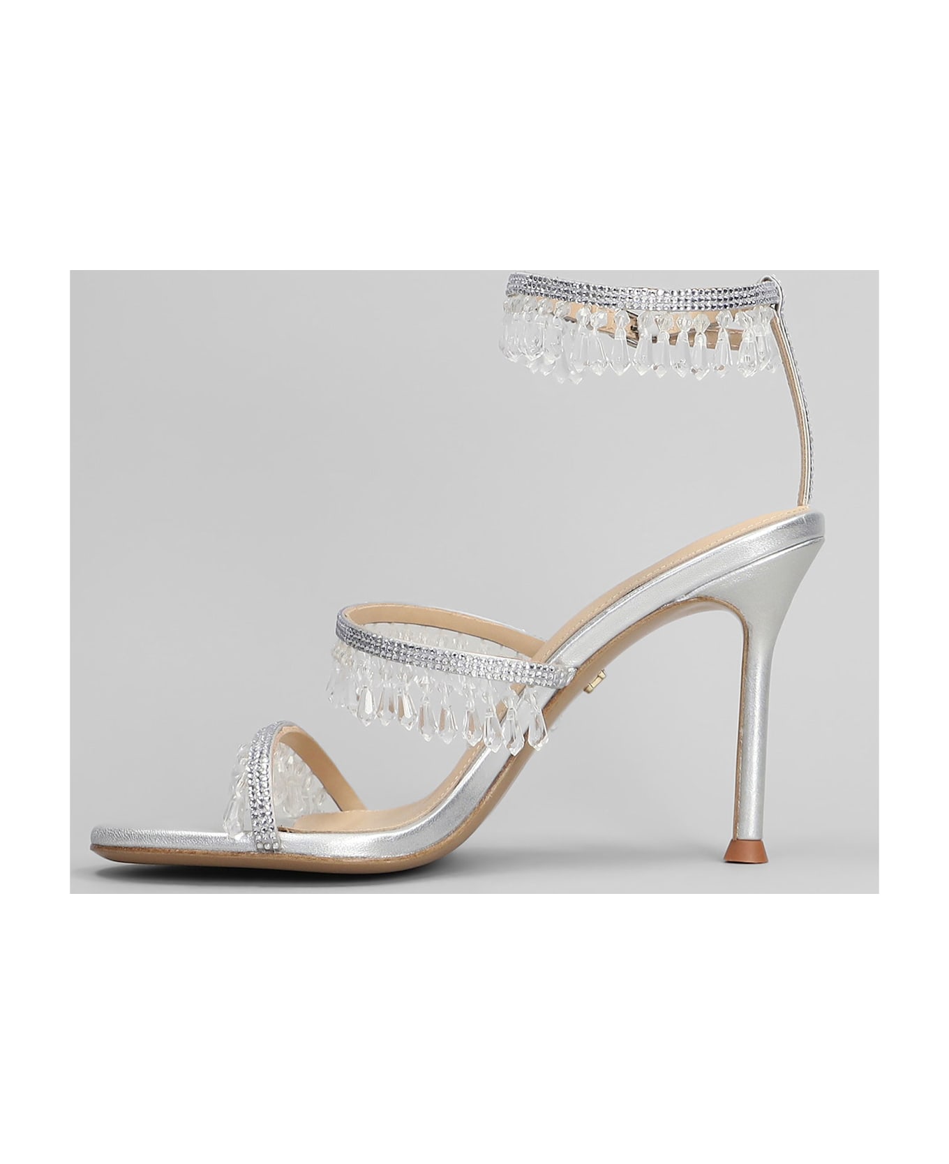 Lola Cruz Flamenca 95 Sandals In Silver Leather - silver