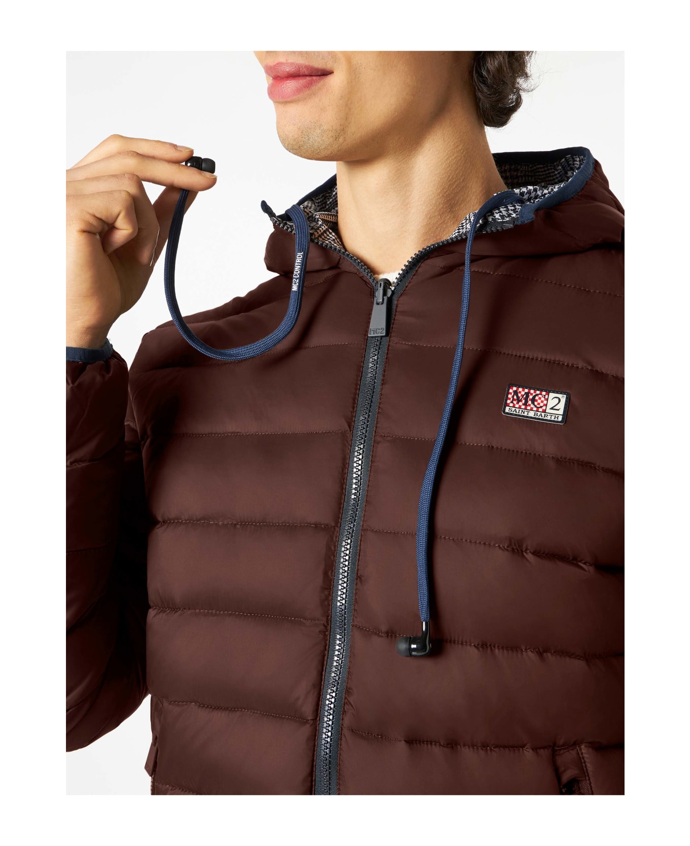 MC2 Saint Barth Man Double Face Brown Down Jacket Courchevel - BROWN