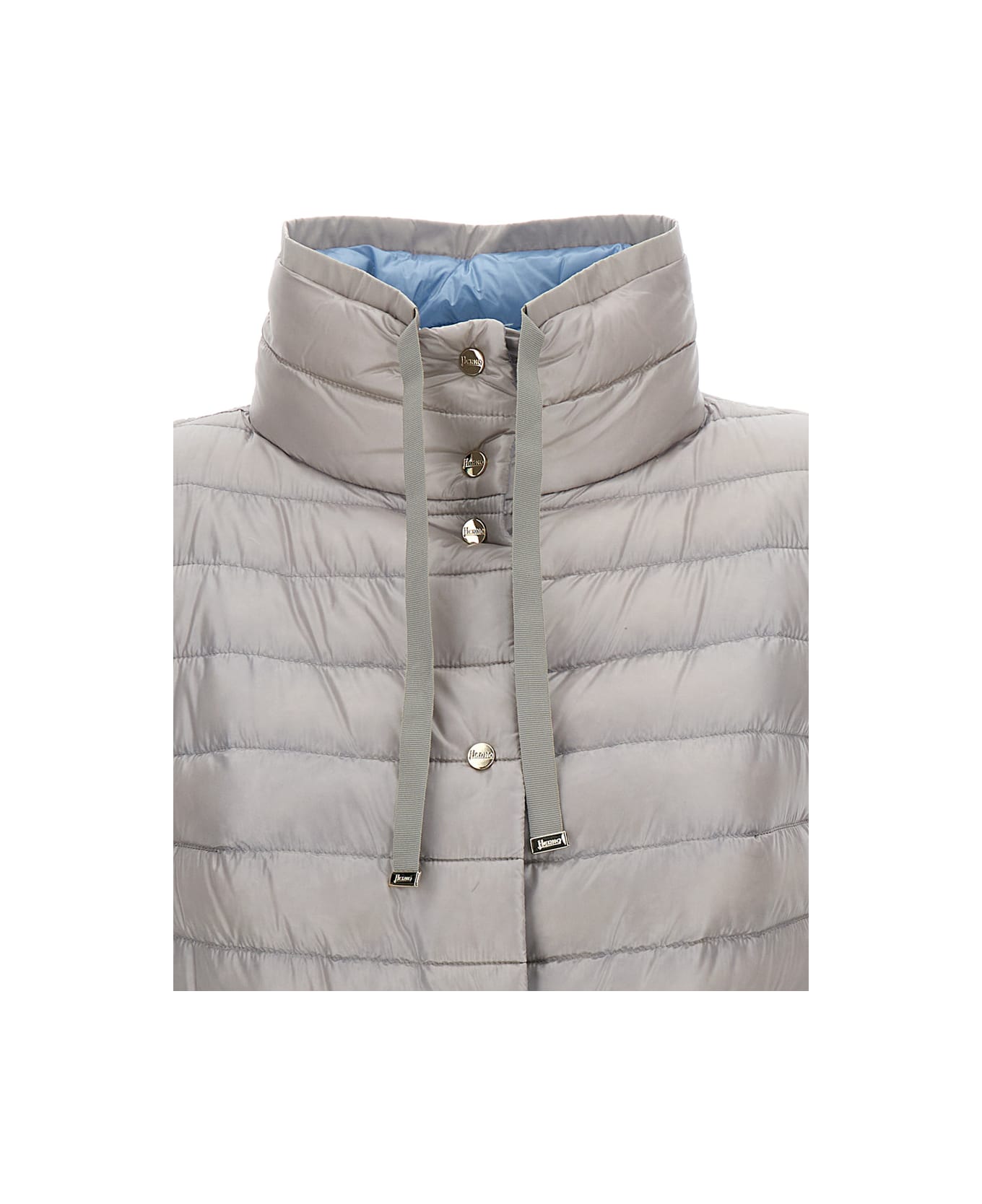Herno Grey Reversible Padded Quilted Gilet In Polyester Woman - Grey