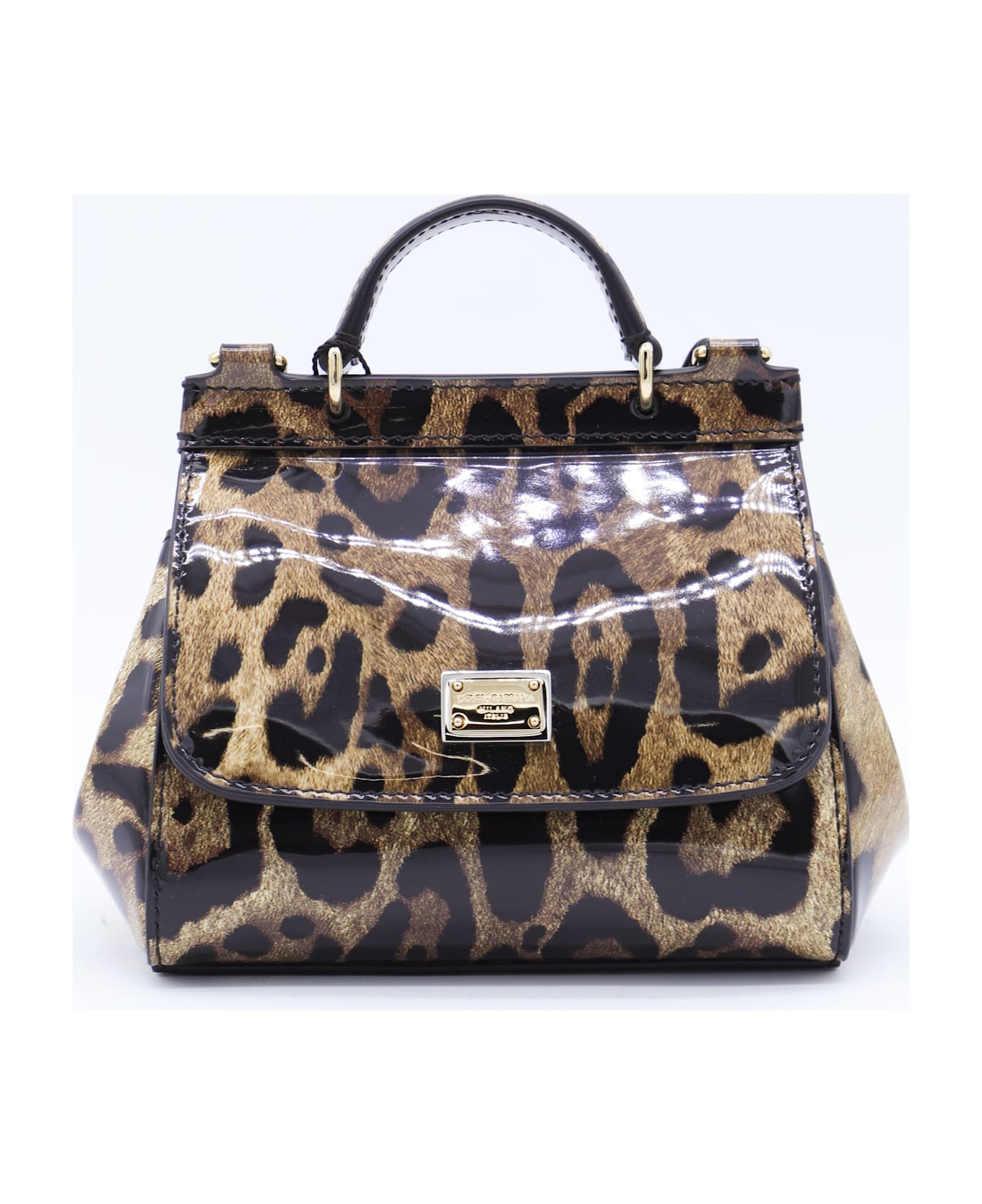 Dolce 
Gabbana Leopard Leather Sicily Top Handle Bag - LEO