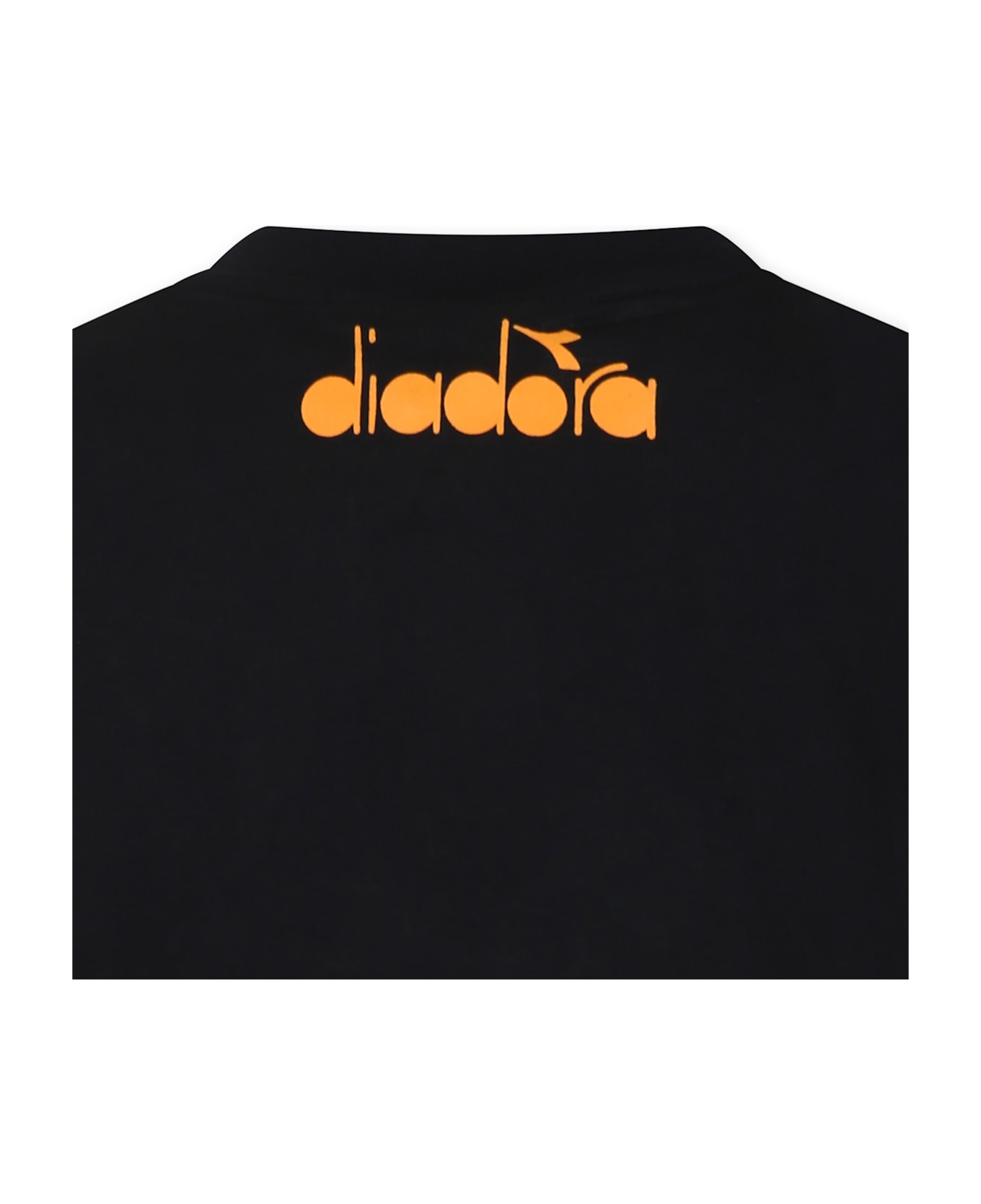 Diadora Balck T-shirt For Girl With Logo - Black