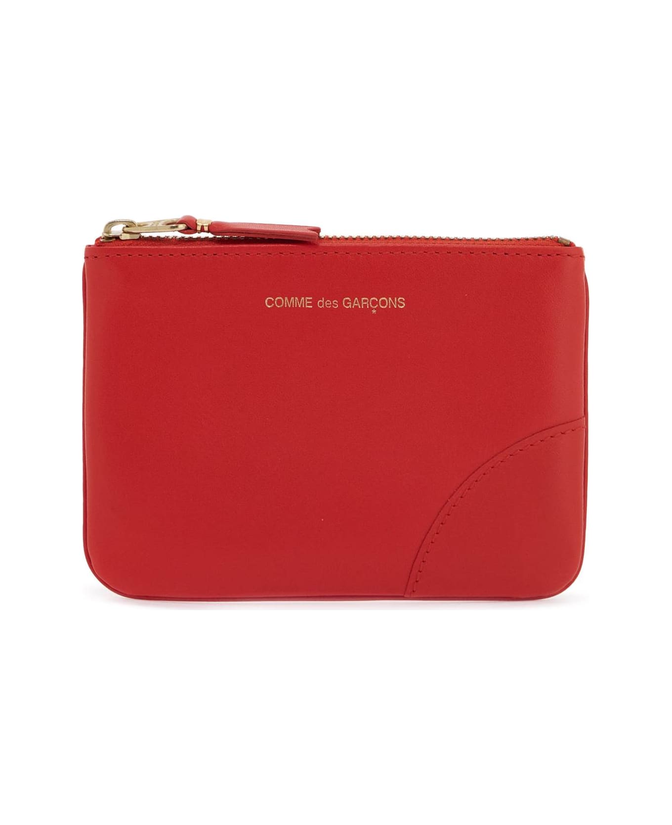 Comme des Garçons Wallet Small Smooth Leather Pouch - ORANGE (Orange)