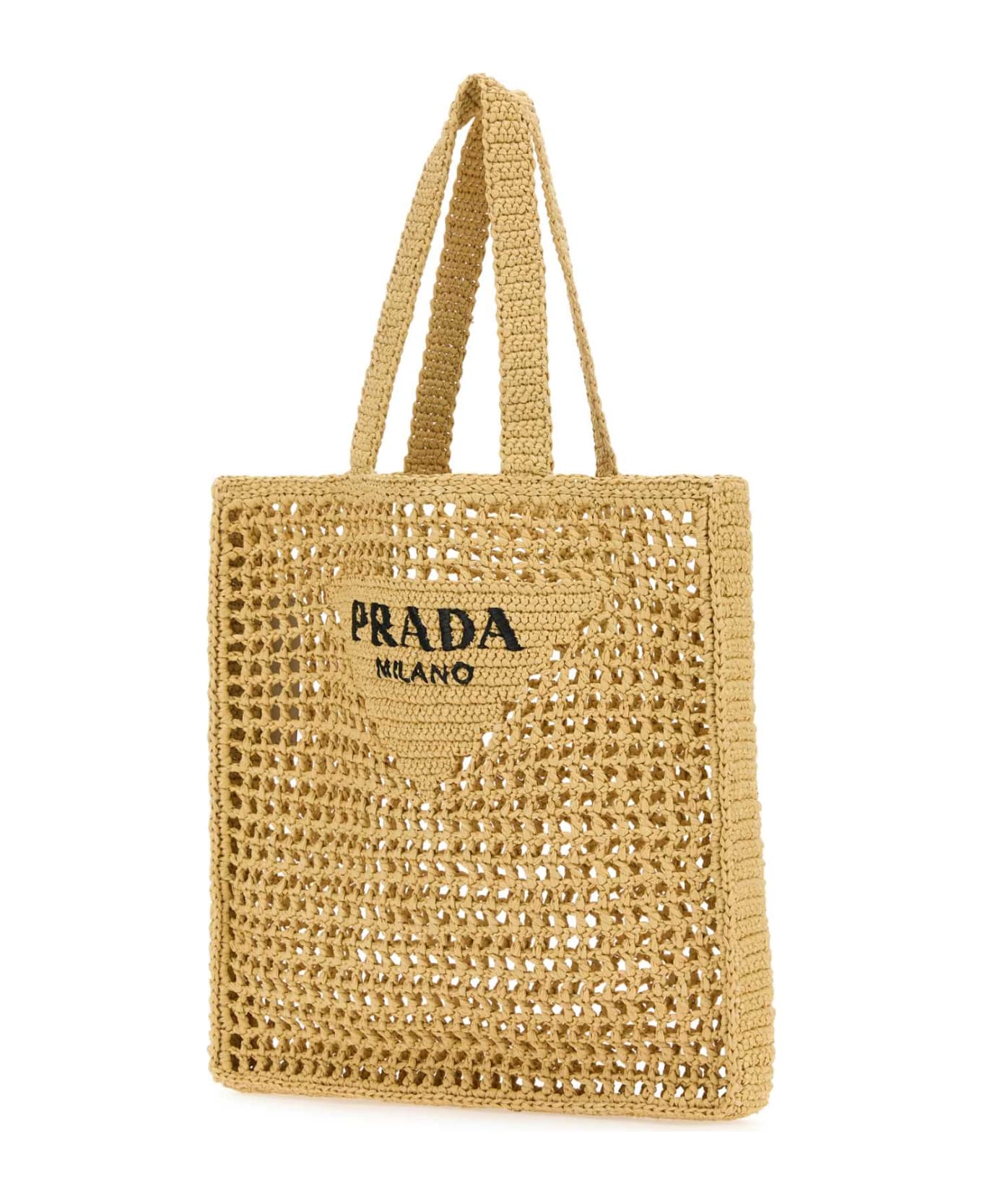 Prada Raffia Shopping Bag - NATURALE