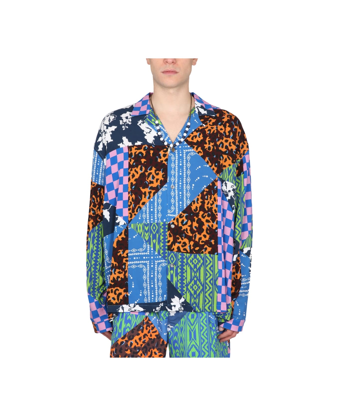 Marcelo Burlon Hawaii Mix 
Match Shirt - BLUE