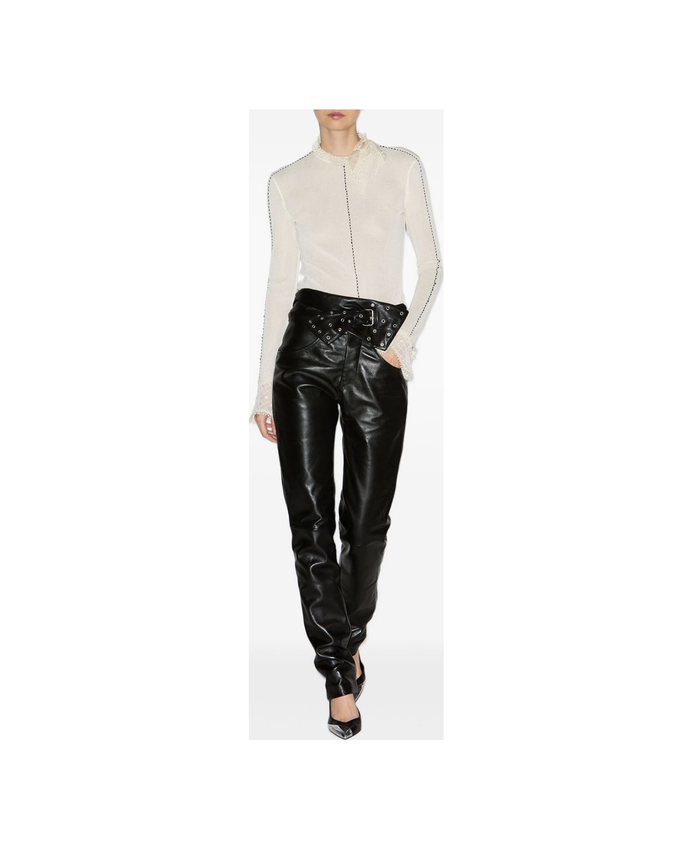 Isabel Marant Chazia Leather Trousers - Black