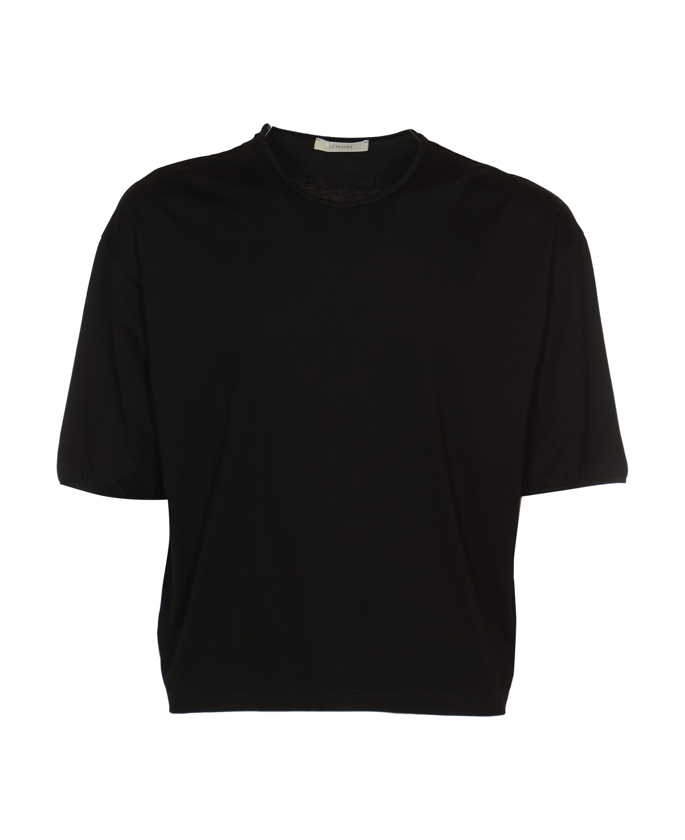 Lemaire Round Neck Relaxed Plain T-shirt - Black