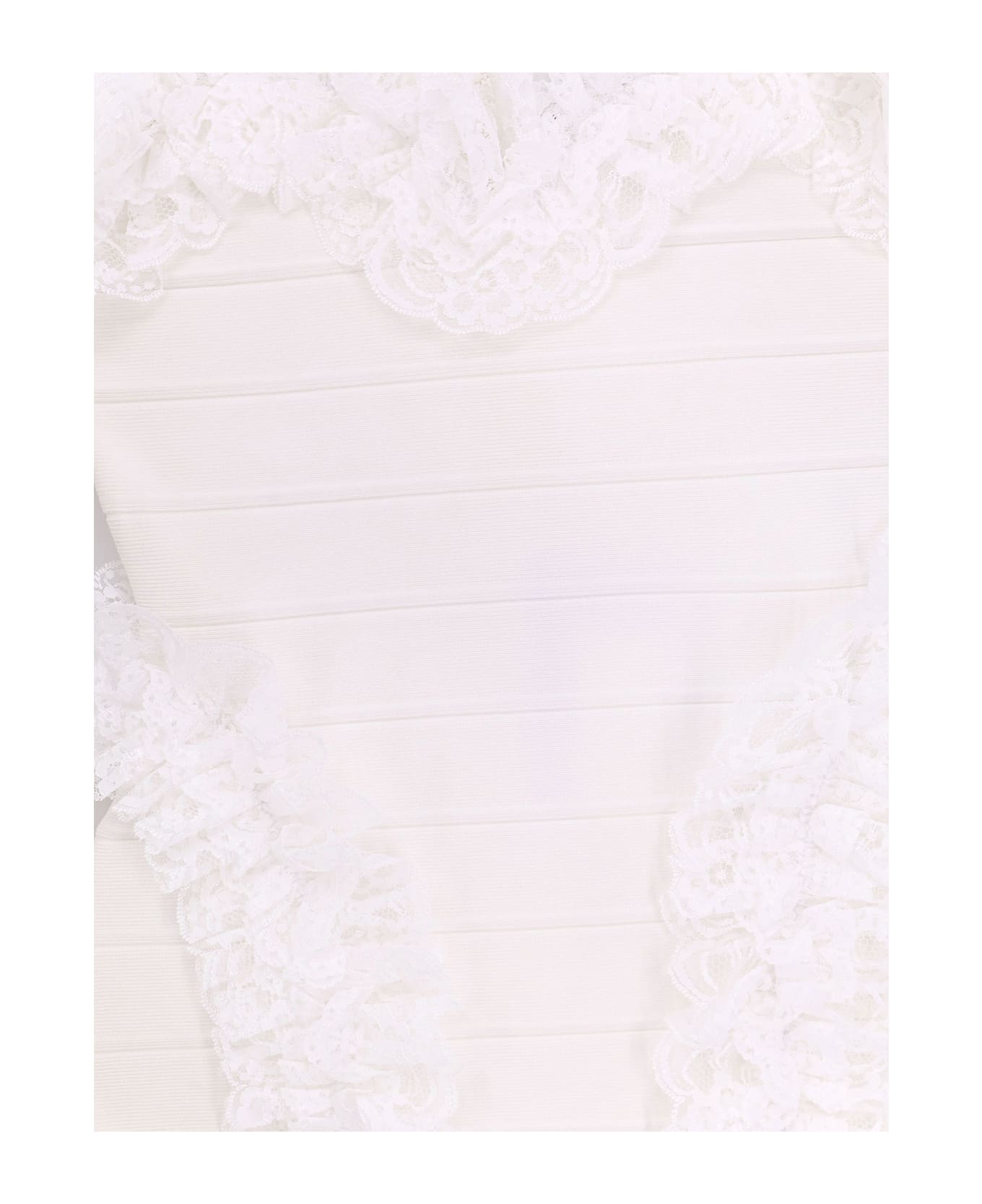 self-portrait Christopher Kane Residency Knitted Dress With Ruffles - White