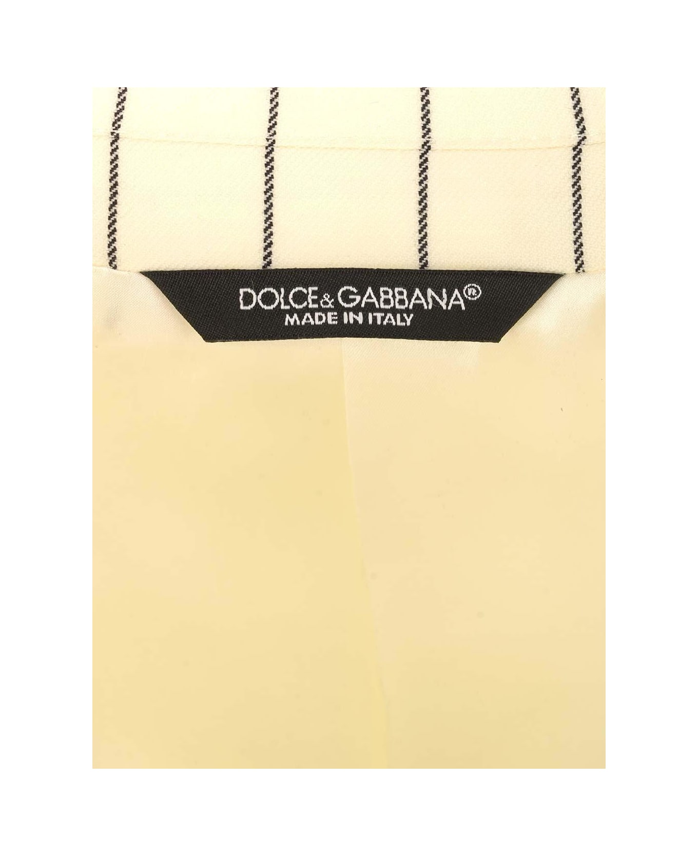 Dolce & Gabbana Double Breasted Striped Blazer - NEUTRALS