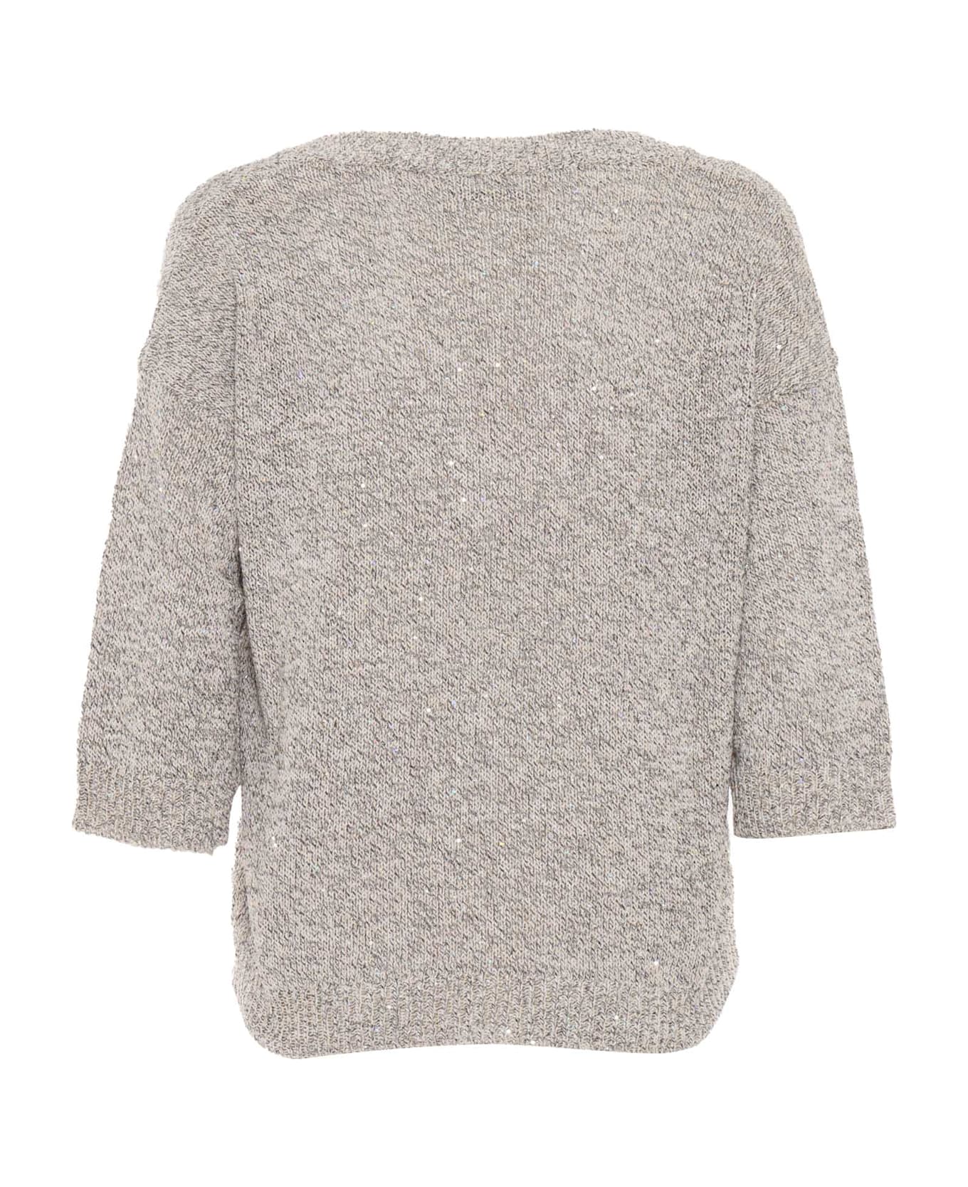 Kangra Boxing Sequins Sweater - BEIGE
