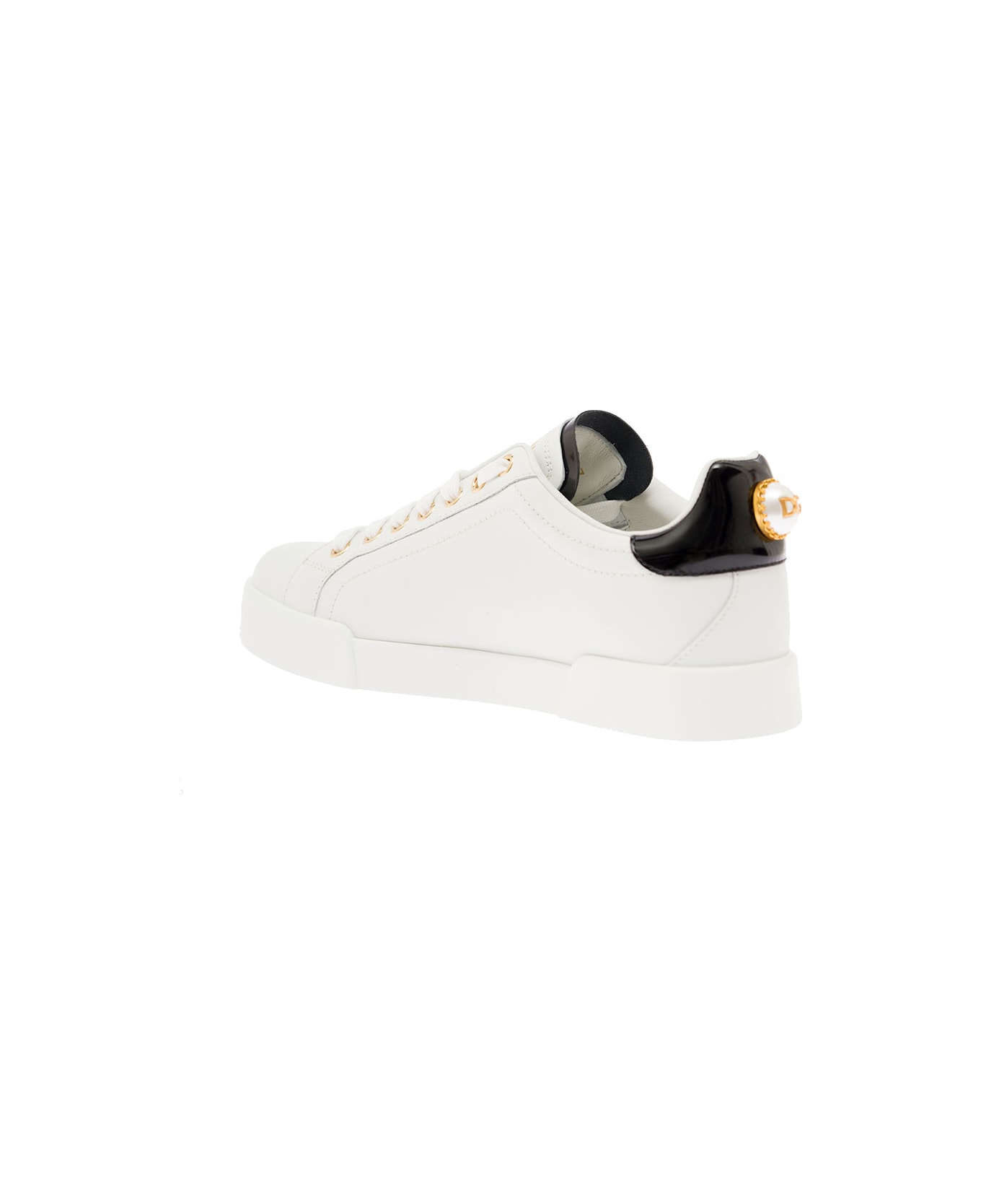 Dolce & Gabbana Woman's Portofino White Leather Sneakers - White スニーカー
