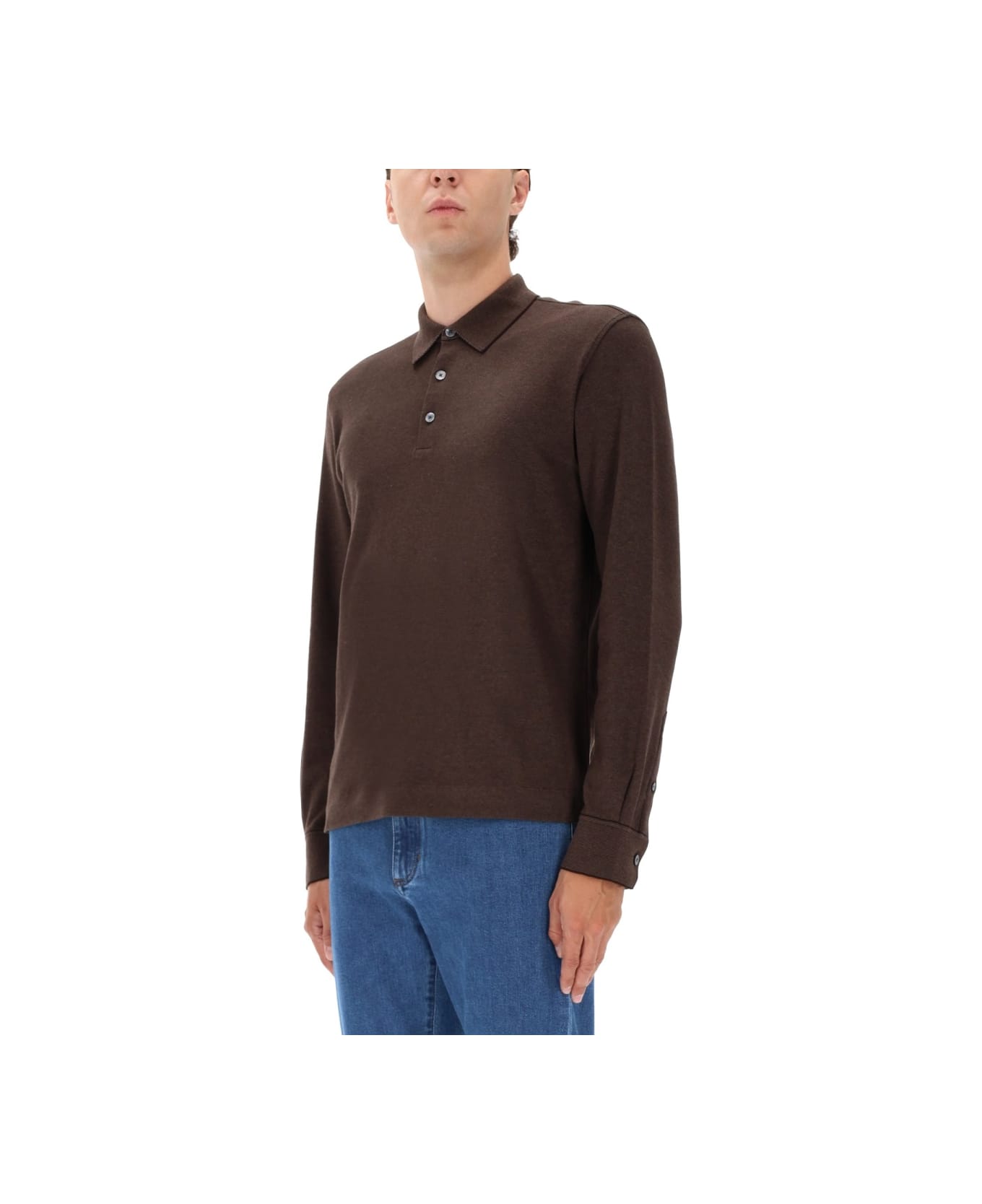 Zegna Cotton Polo - BROWN