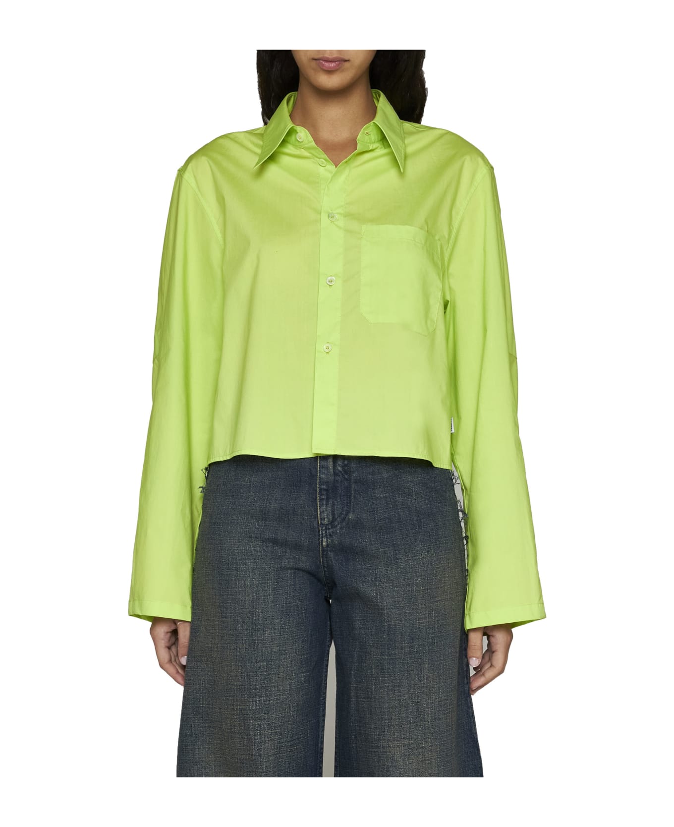MM6 Maison Margiela Long Sleeved Shirt - Neon green