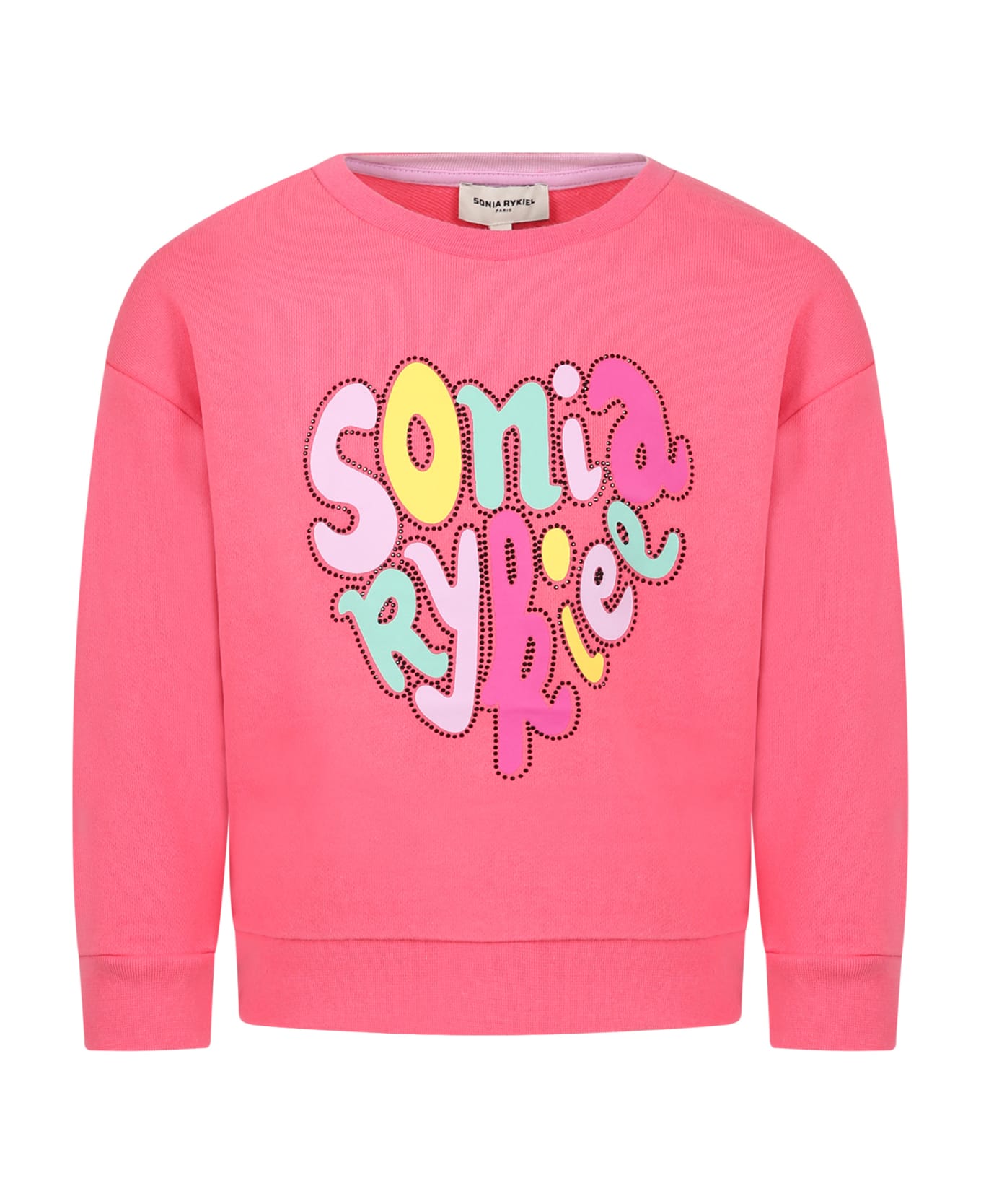 Rykiel Enfant Pink Sweatshirt For Girl With Logo - Violet