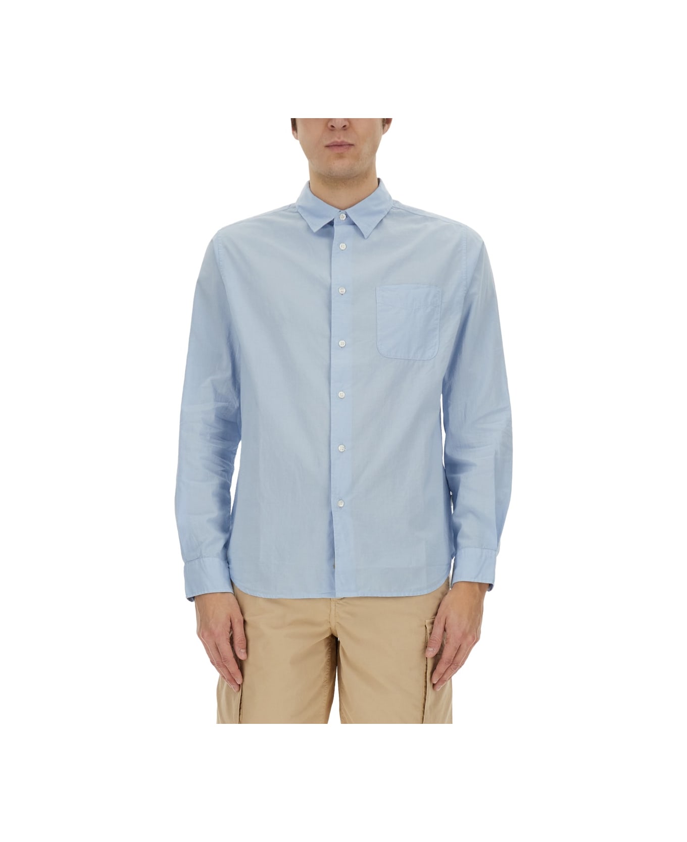 Woolrich Poplin Shirt - BABY BLUE